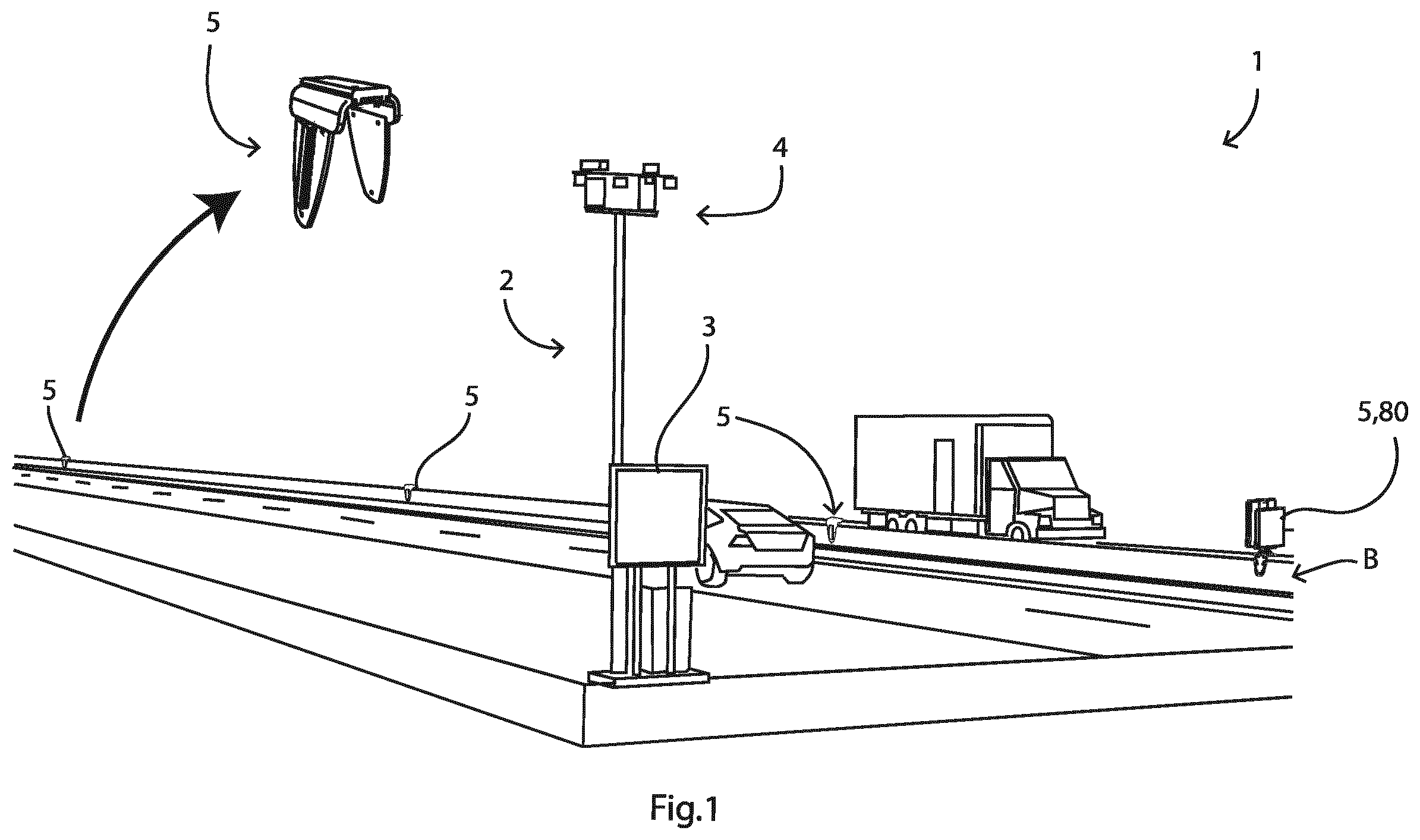 Patent US12367765 Figure 1 – Real time information system for road users