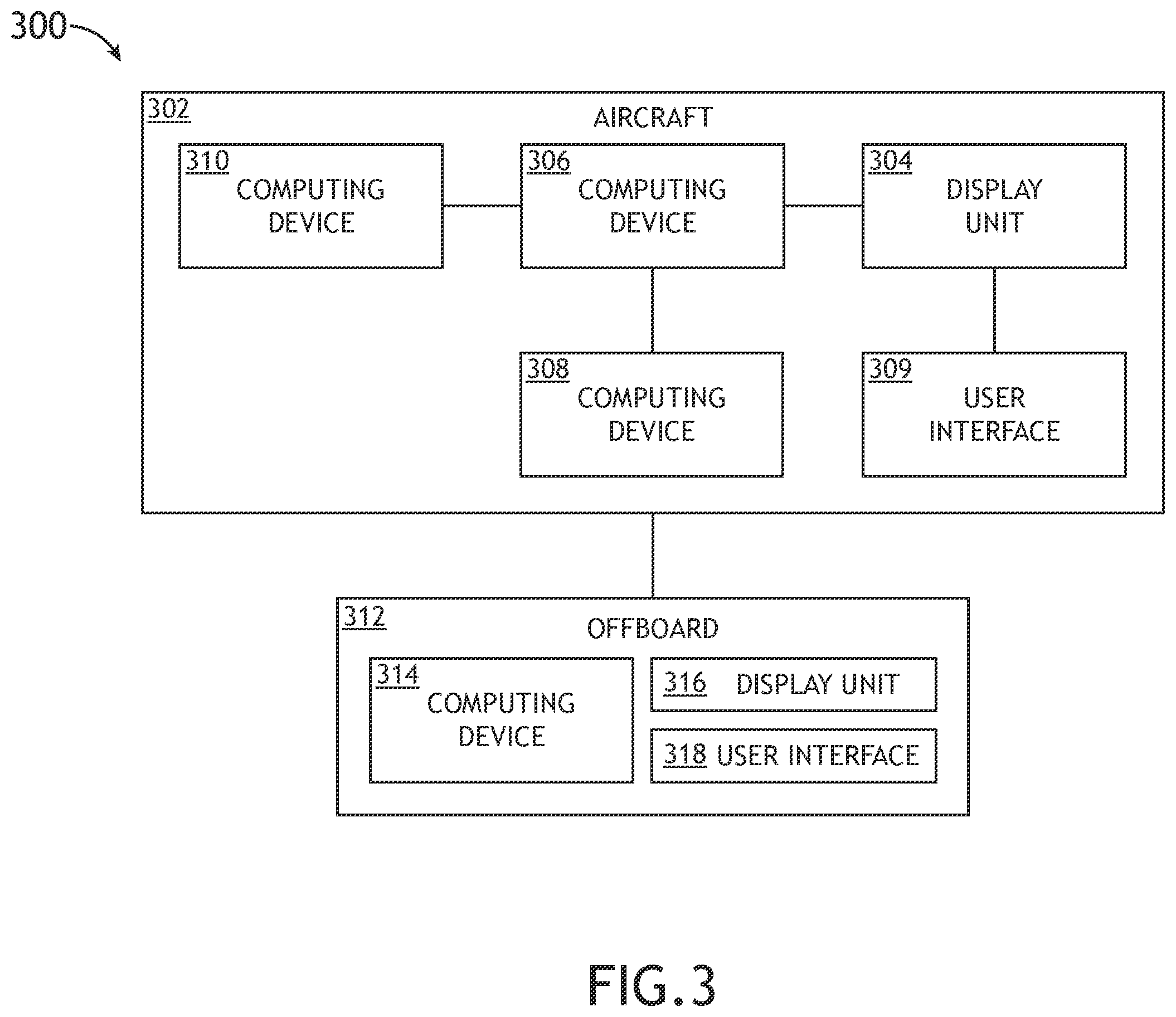 Patent US12367779 Figure 3 – System and method to generate and display runway overrun awareness and alerting system (ROAAS) image depicting current runway displaced threshold value and current landing distance available value