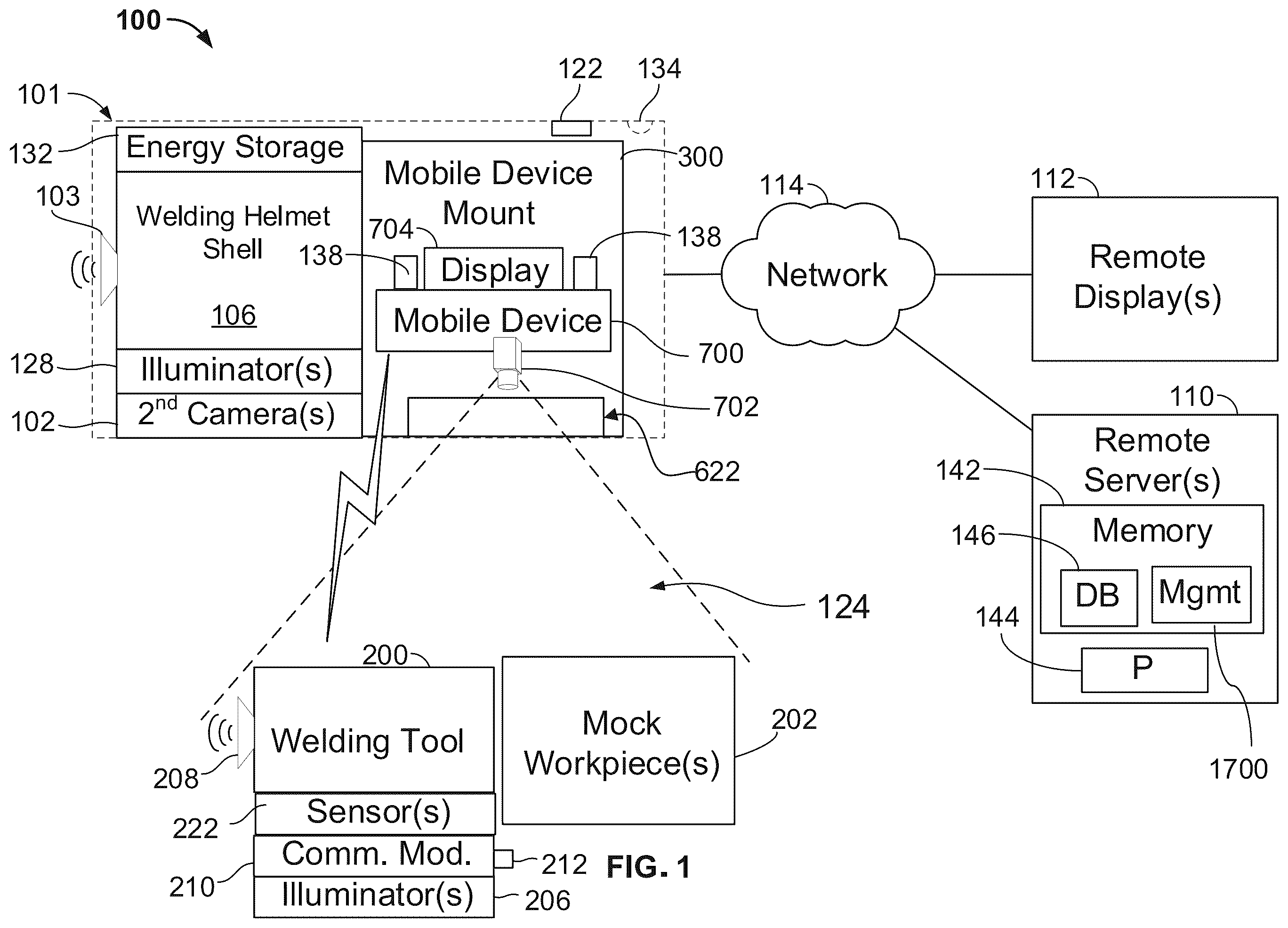 Patent US12367789 Figure 1 – Systems for simulating joining operations using mobile devices