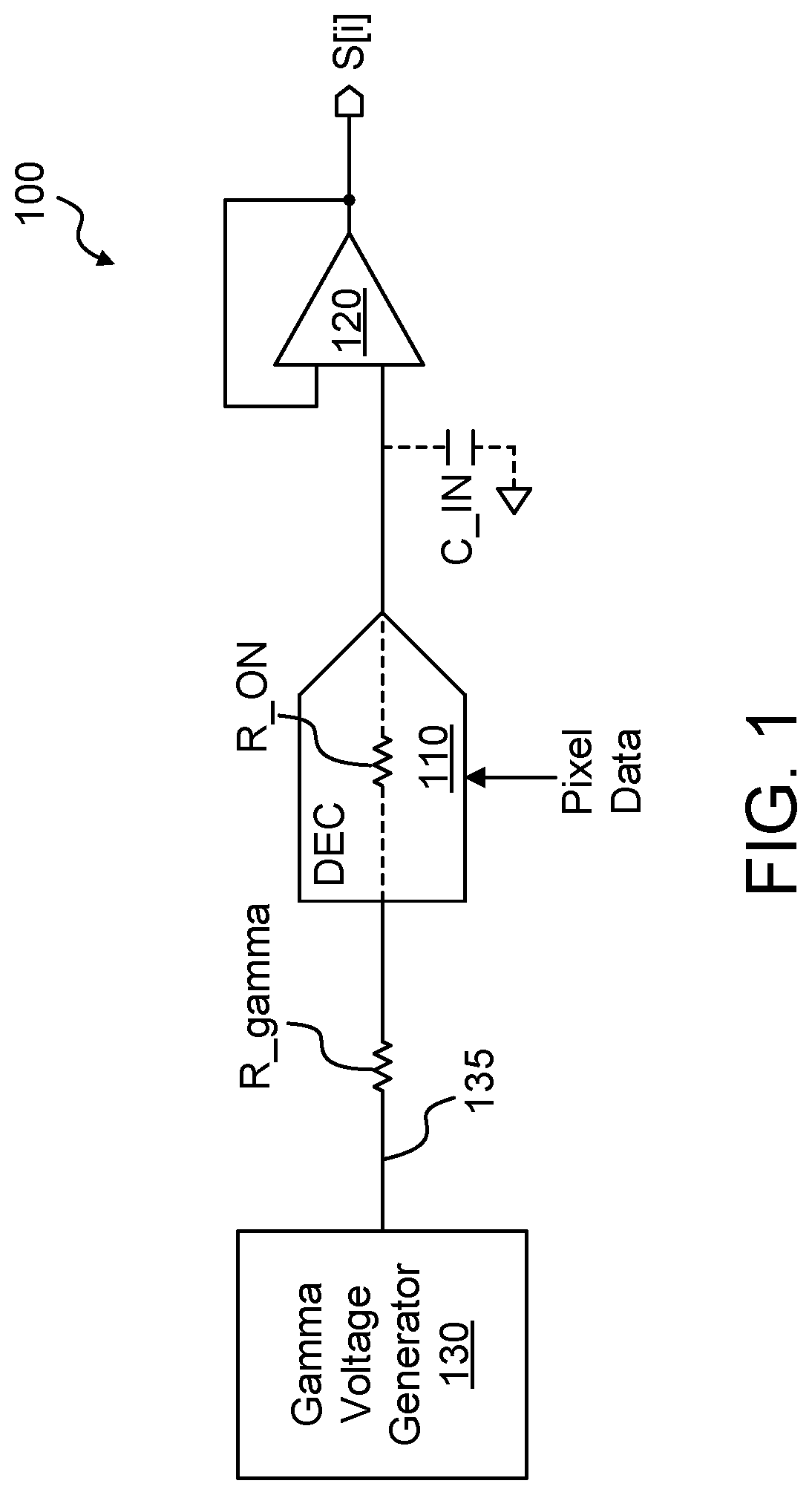 Patent US12367798 Figure 1 – Slew rate enhancement at source amplifier inputs