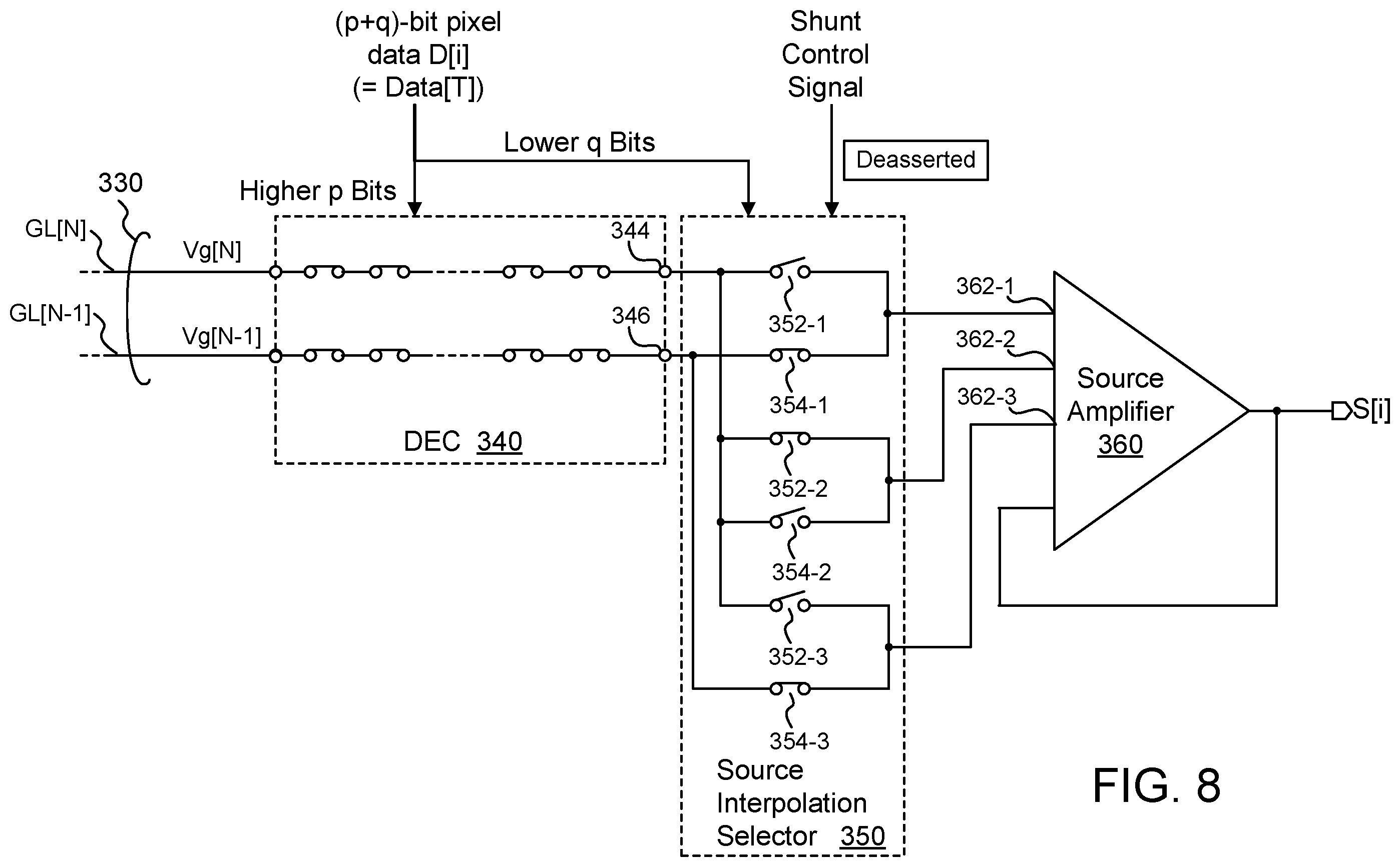 Patent US12367798 Figure 9 – Slew rate enhancement at source amplifier inputs