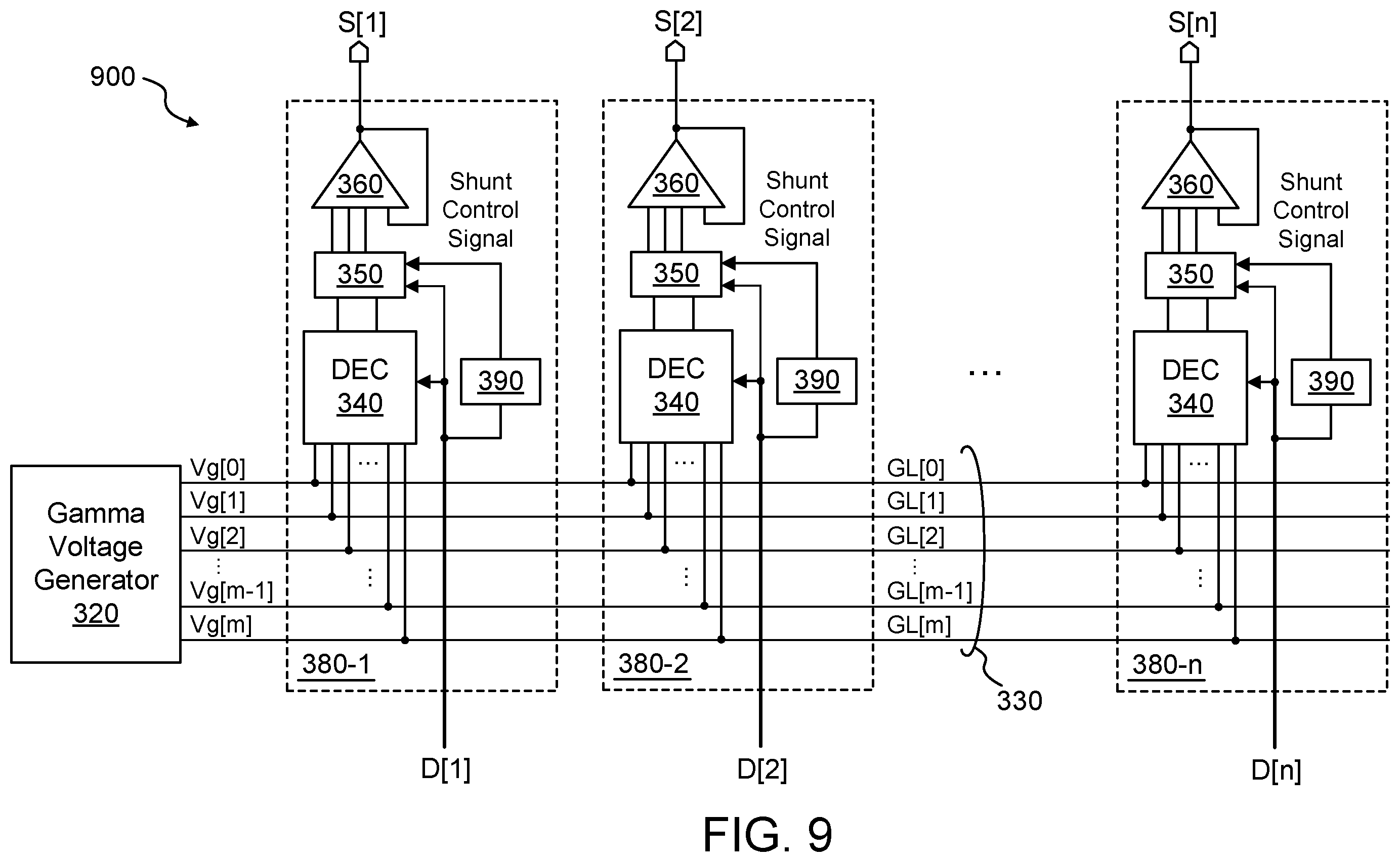 Patent US12367798 Figure 10 – Slew rate enhancement at source amplifier inputs