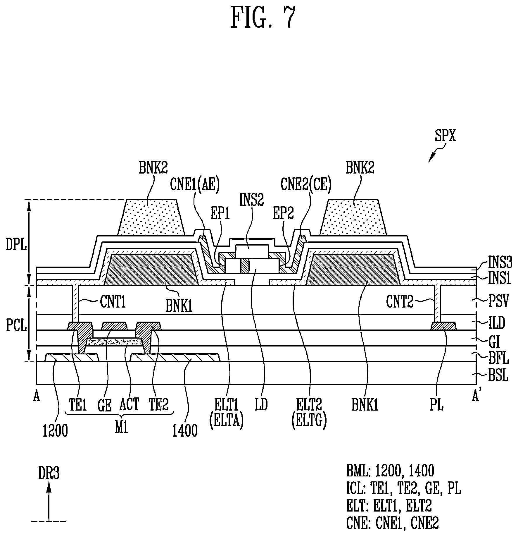 Patent US12367810 Figure 7 – Display device and manufacturing method for the same