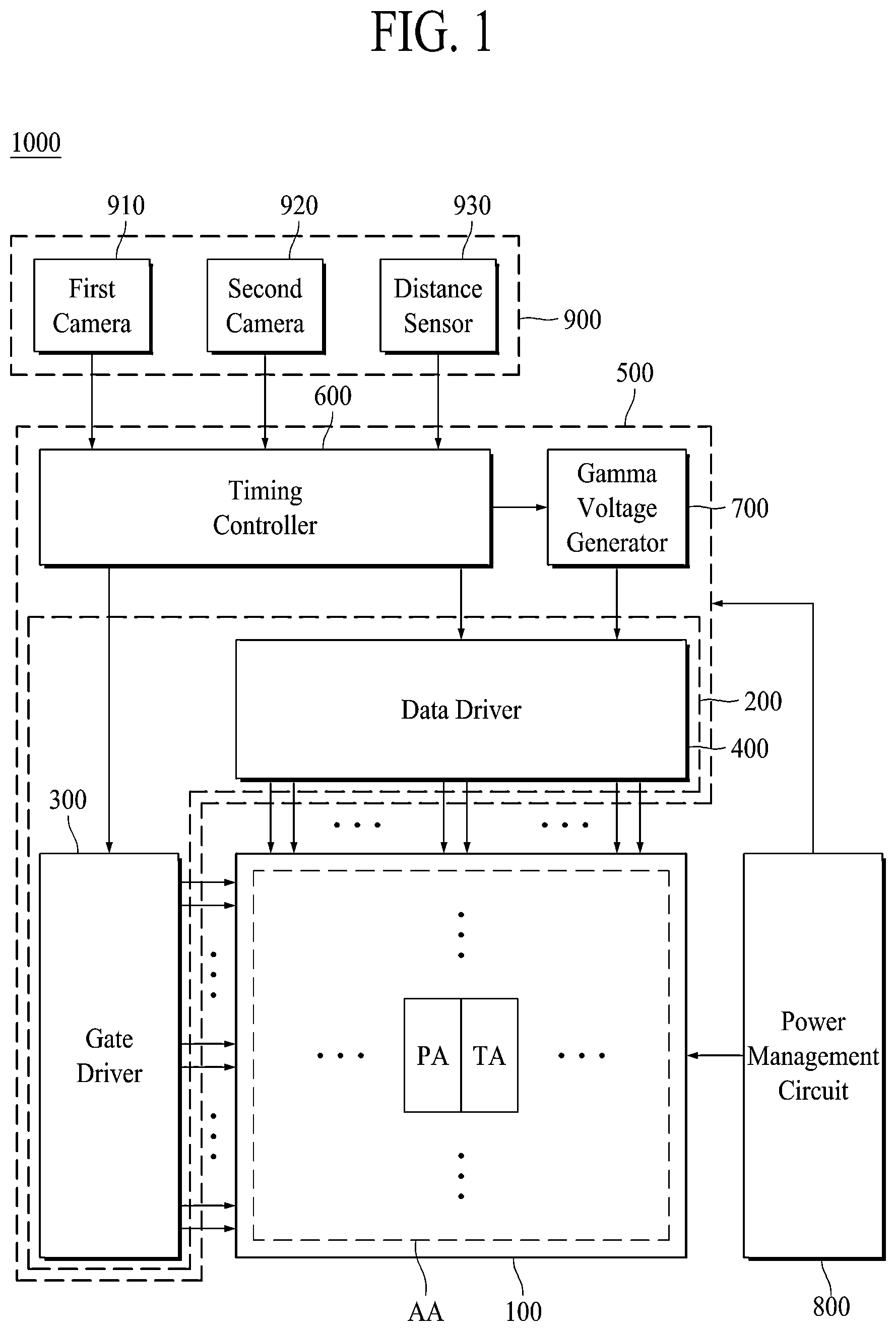 Patent US12367812 Figure 1 – Transparent display device and method for driving the same