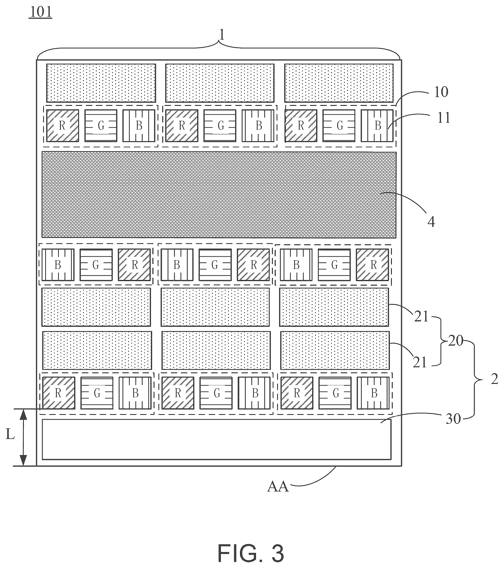 Patent US12367817 Figure 3 – Array substrate, display panel, spliced display panel and display driving method