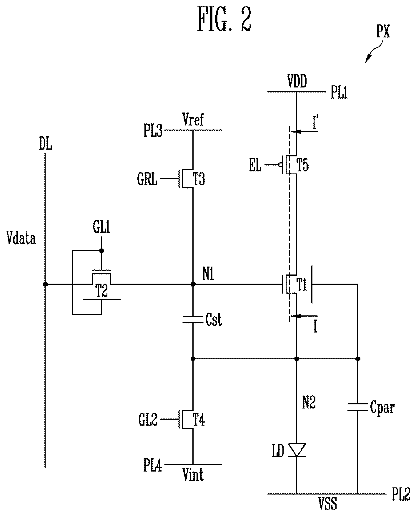Patent US12367828 Figure 2 – Pixel circuit and display device including the same