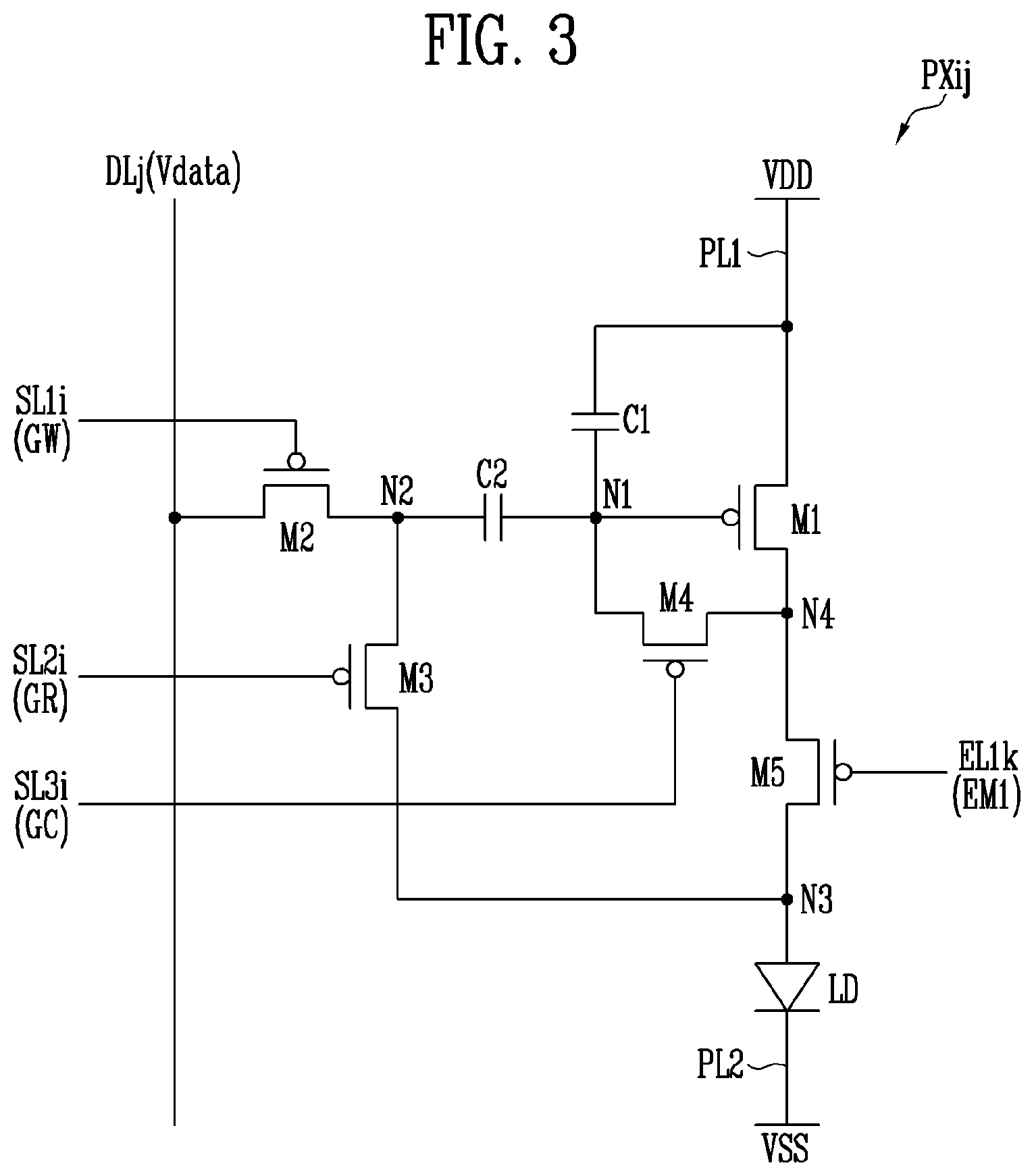 Patent US12367829 Figure 3 – Pixel capable of compensating for threshold voltage of driving transistor and display device including the same