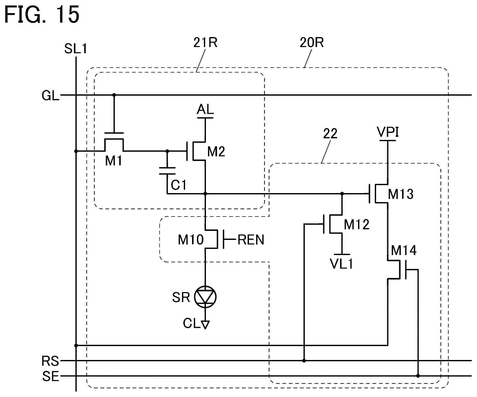 Patent US12367832 Figure 15 – Display device, display module, and electronic device