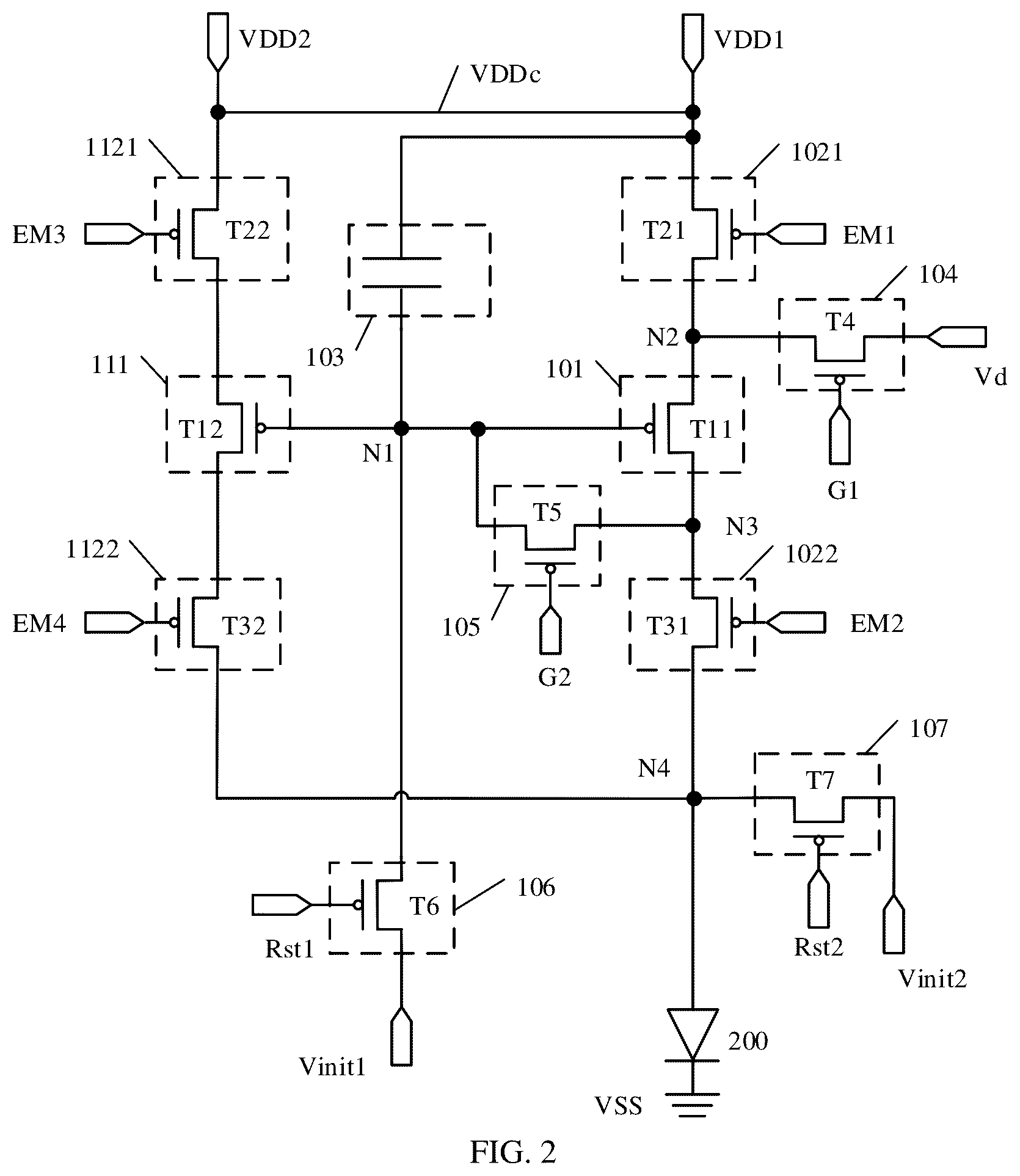 Patent US12367833 Figure 2 – Pixel circuit, display substrate, display panel, and display device