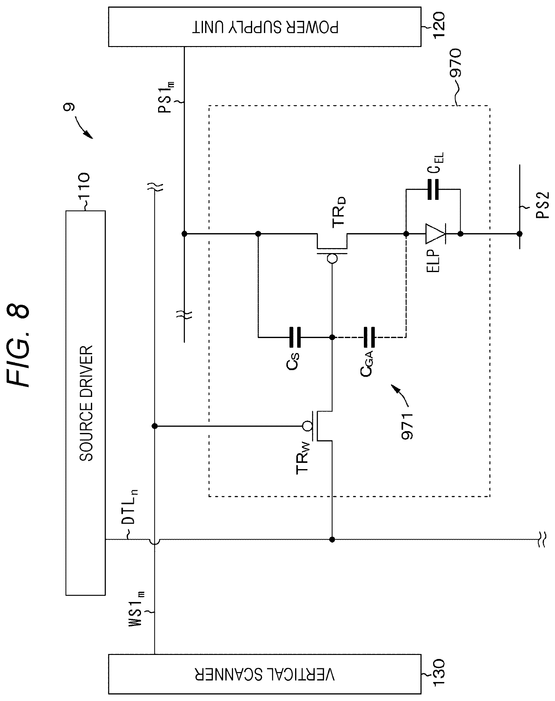 Patent US12367837 Figure 8 – Display element, display device, and electronic device