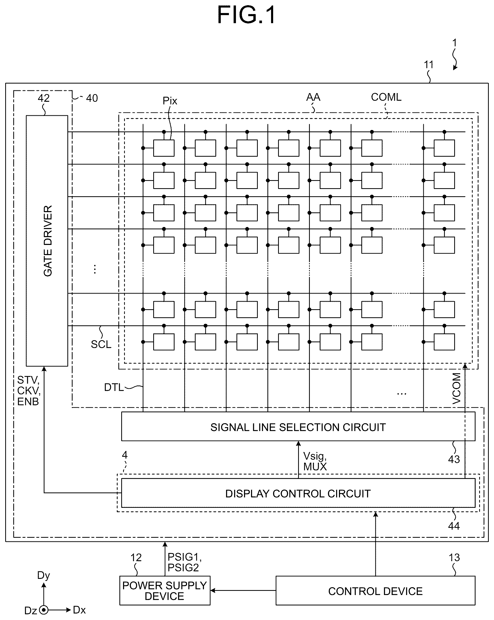 Patent US12367847 Figure 1 – Display device