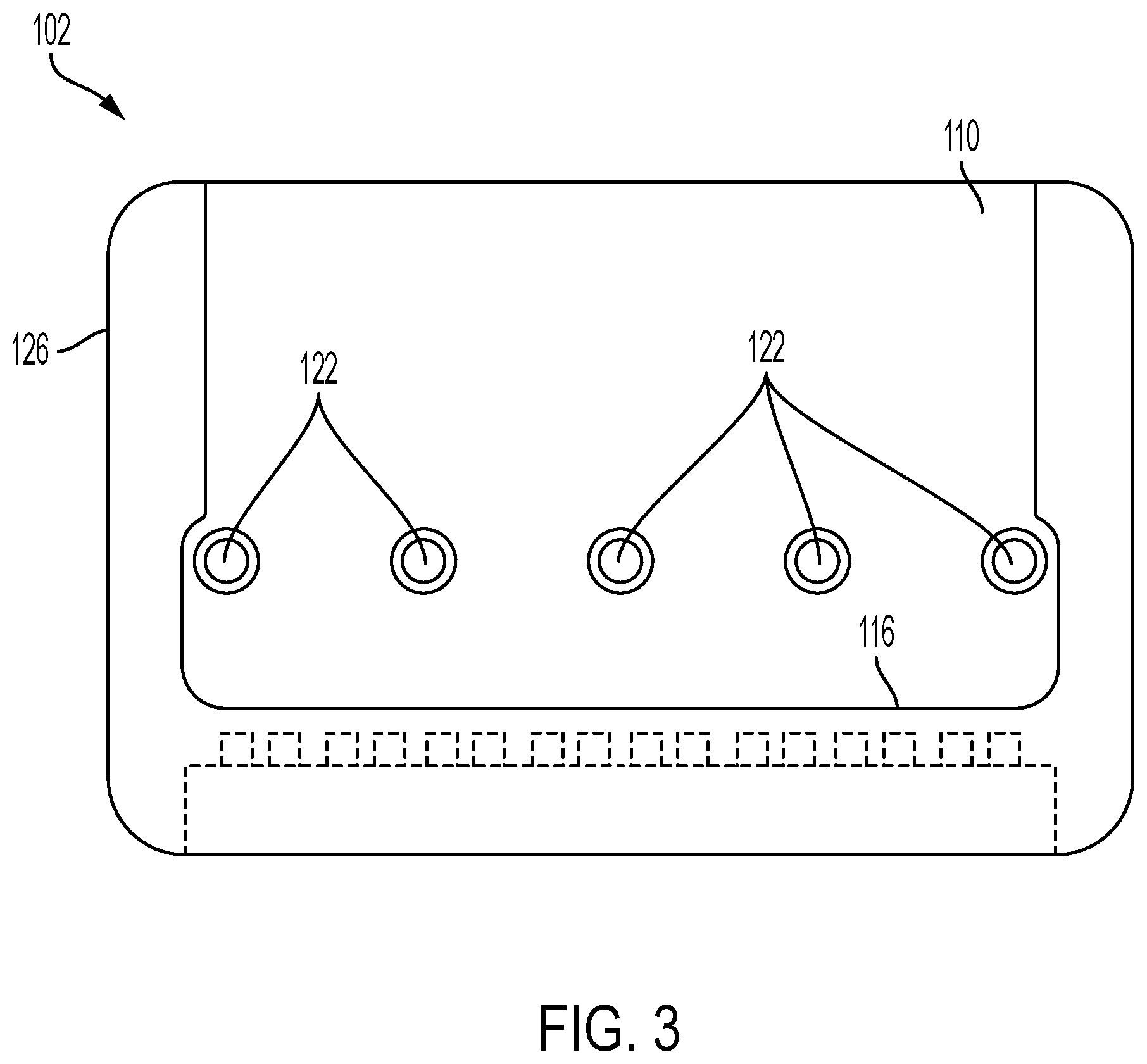 Patent US12367853 Figure 3 – Multi-course stringed instrument bridge assembly