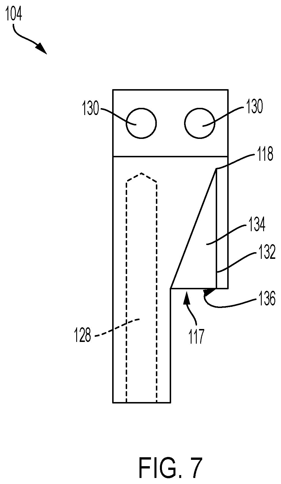 Patent US12367853 Figure 7 – Multi-course stringed instrument bridge assembly