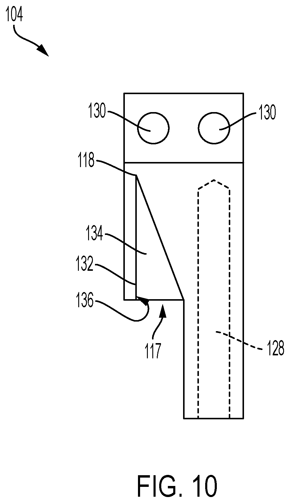 Patent US12367853 Figure 10 – Multi-course stringed instrument bridge assembly