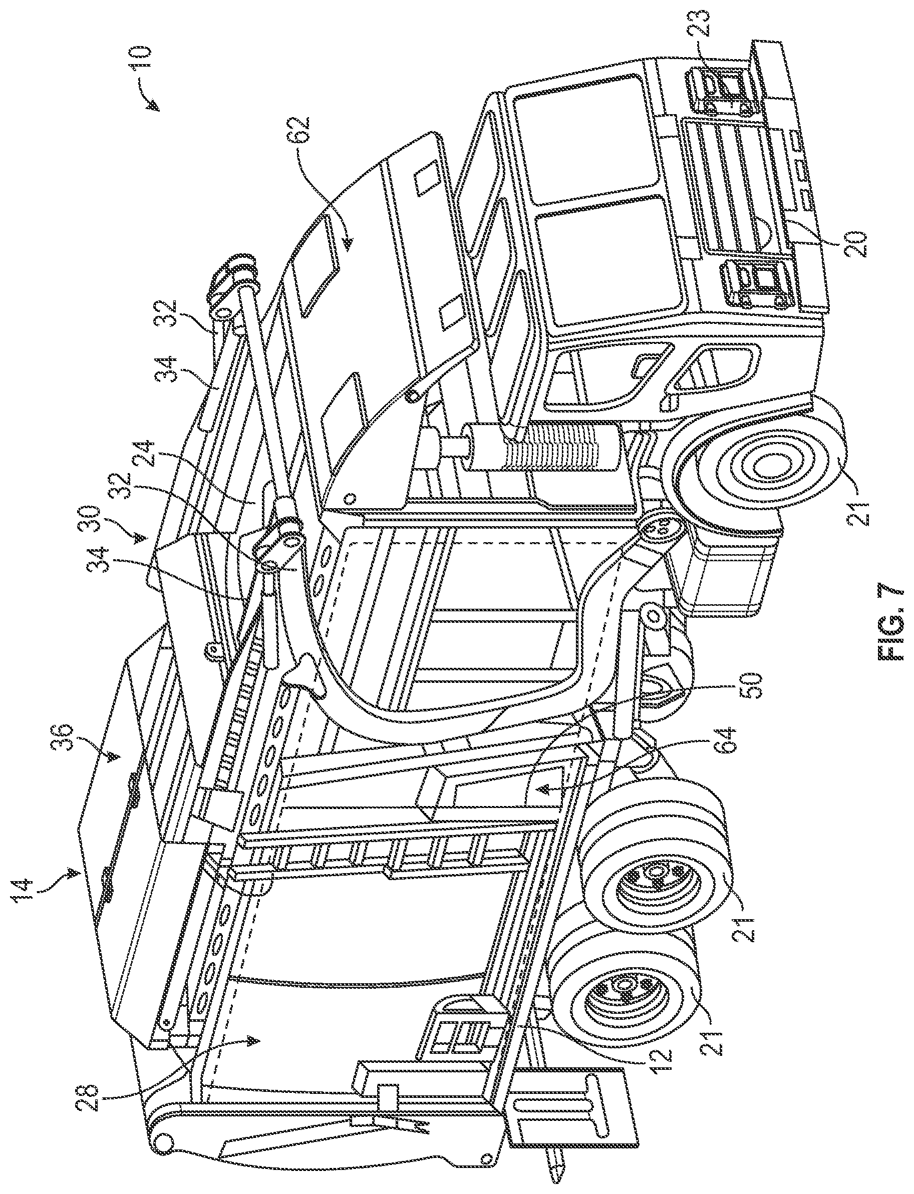 Patent US12367857 Figure 7 – Refuse vehicle with sound management