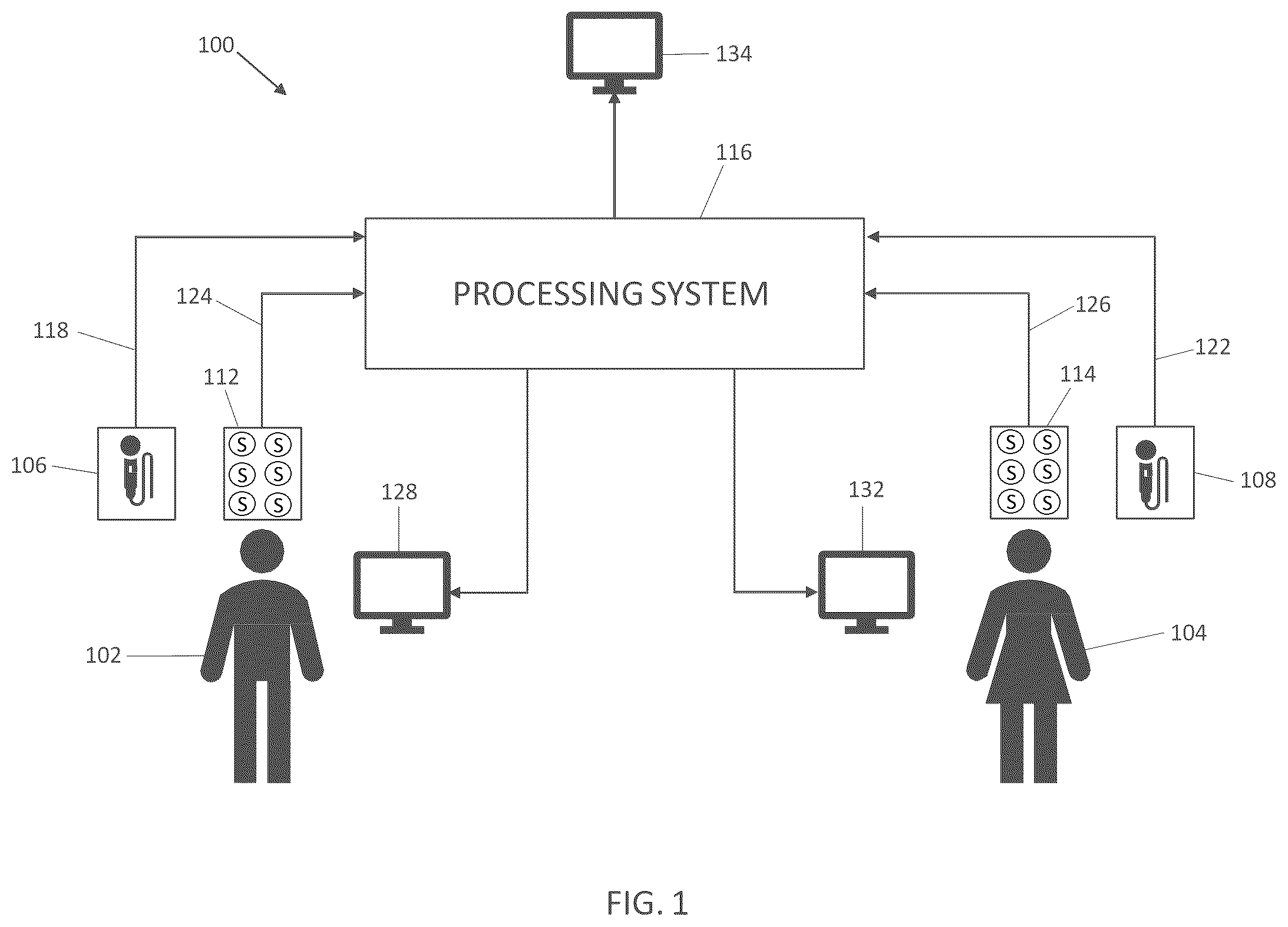 Patent US12367876 — System and method for real-time feedback of remote collaborative communication — Figure 1