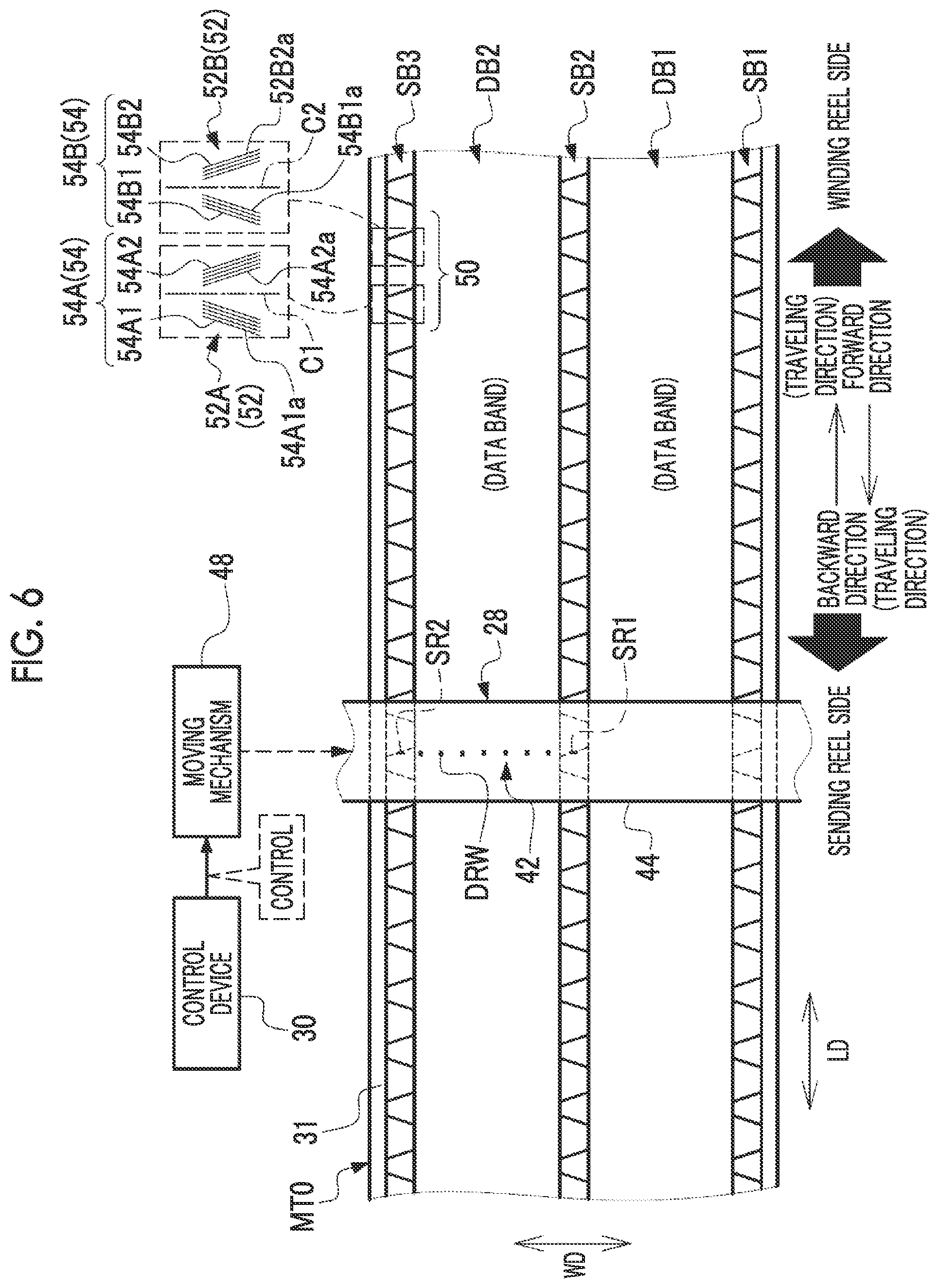 Patent US12367897 Figure 6 – Servo pattern recording device, magnetic tape, magnetic tape cartridge, magnetic tape drive, magnetic tape system, detection device, servo pattern recording method, and manufacturing method of magnetic tape