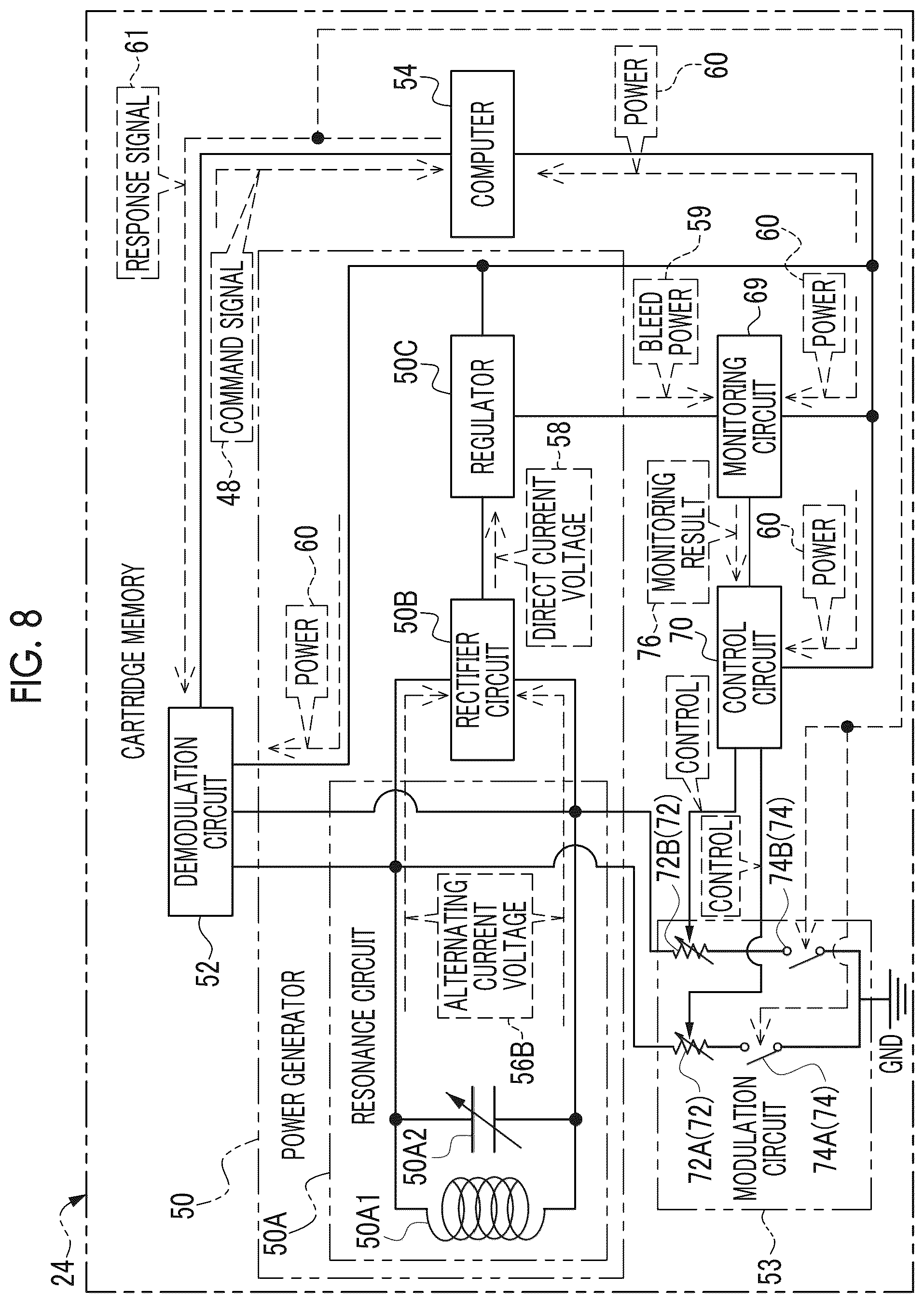 Patent US12367902 Figure 8 – Noncontact communication medium, magnetic tape cartridge, noncontact communication system, operation method of noncontact communication medium, and program