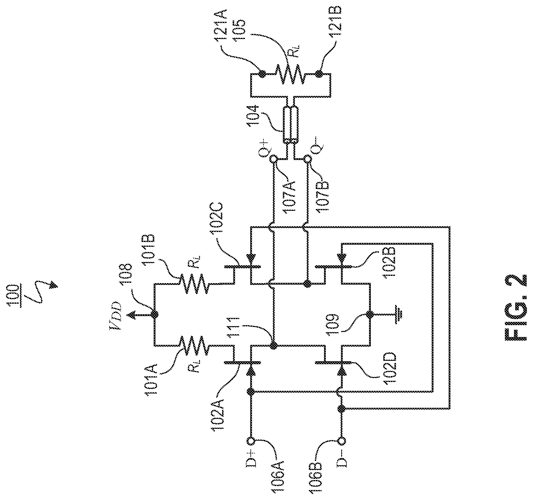Patent US12367910 Figure 2 – Differential line driver