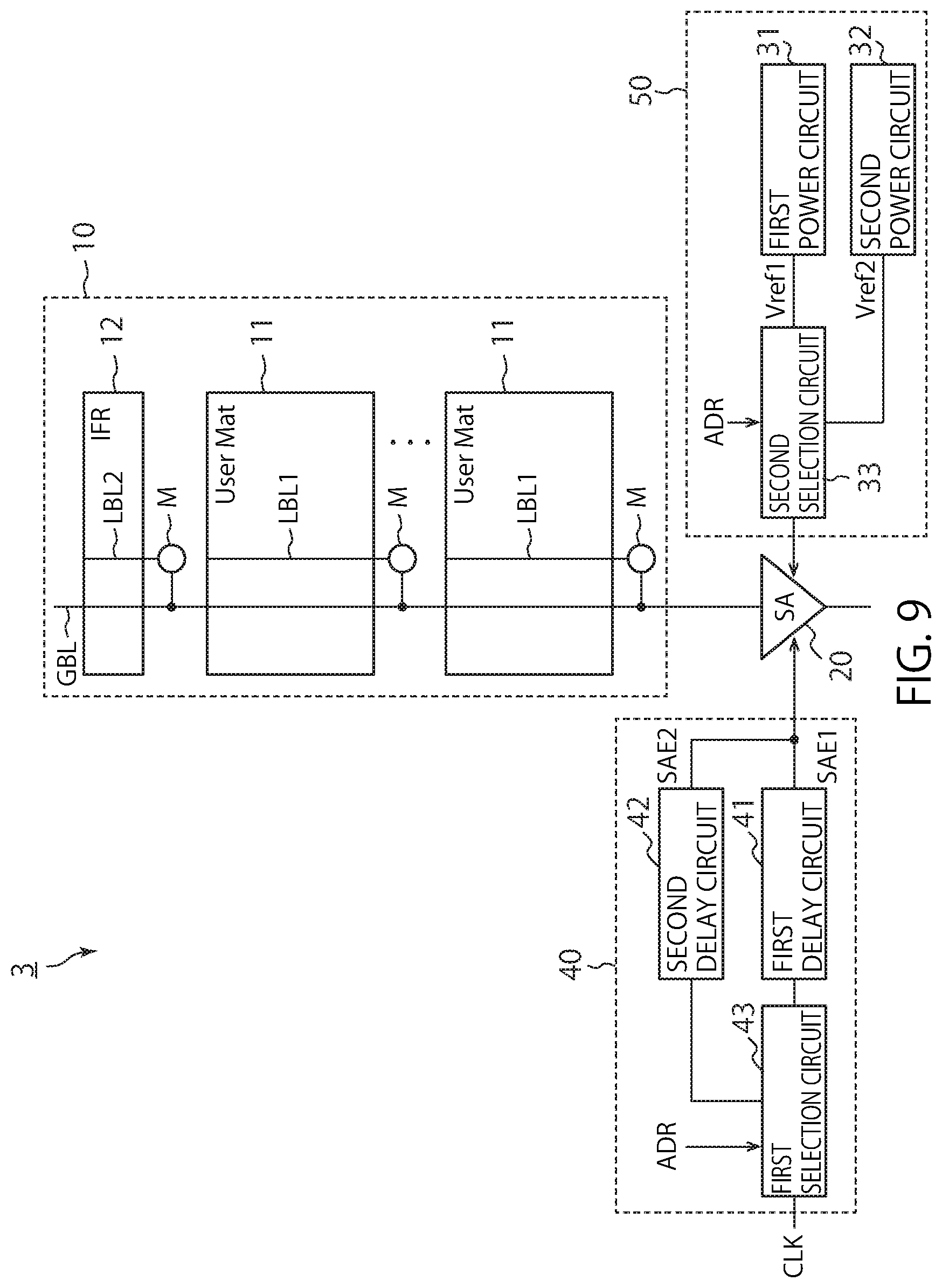 Patent US12367912 Figure 9 – Semiconductor storage device including sense amplifier that senses data from multiple memory circuits