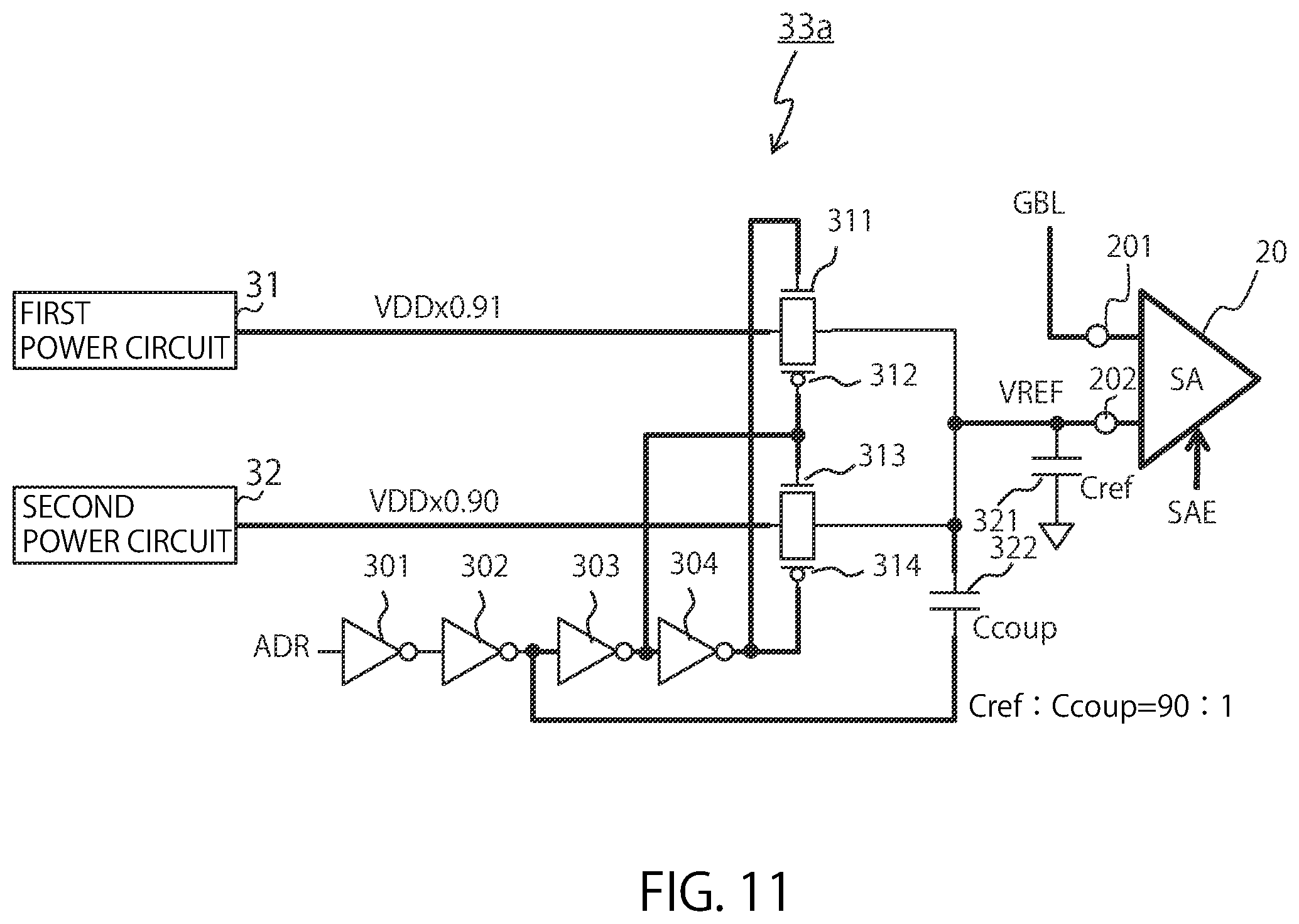 Patent US12367912 Figure 11 – Semiconductor storage device including sense amplifier that senses data from multiple memory circuits