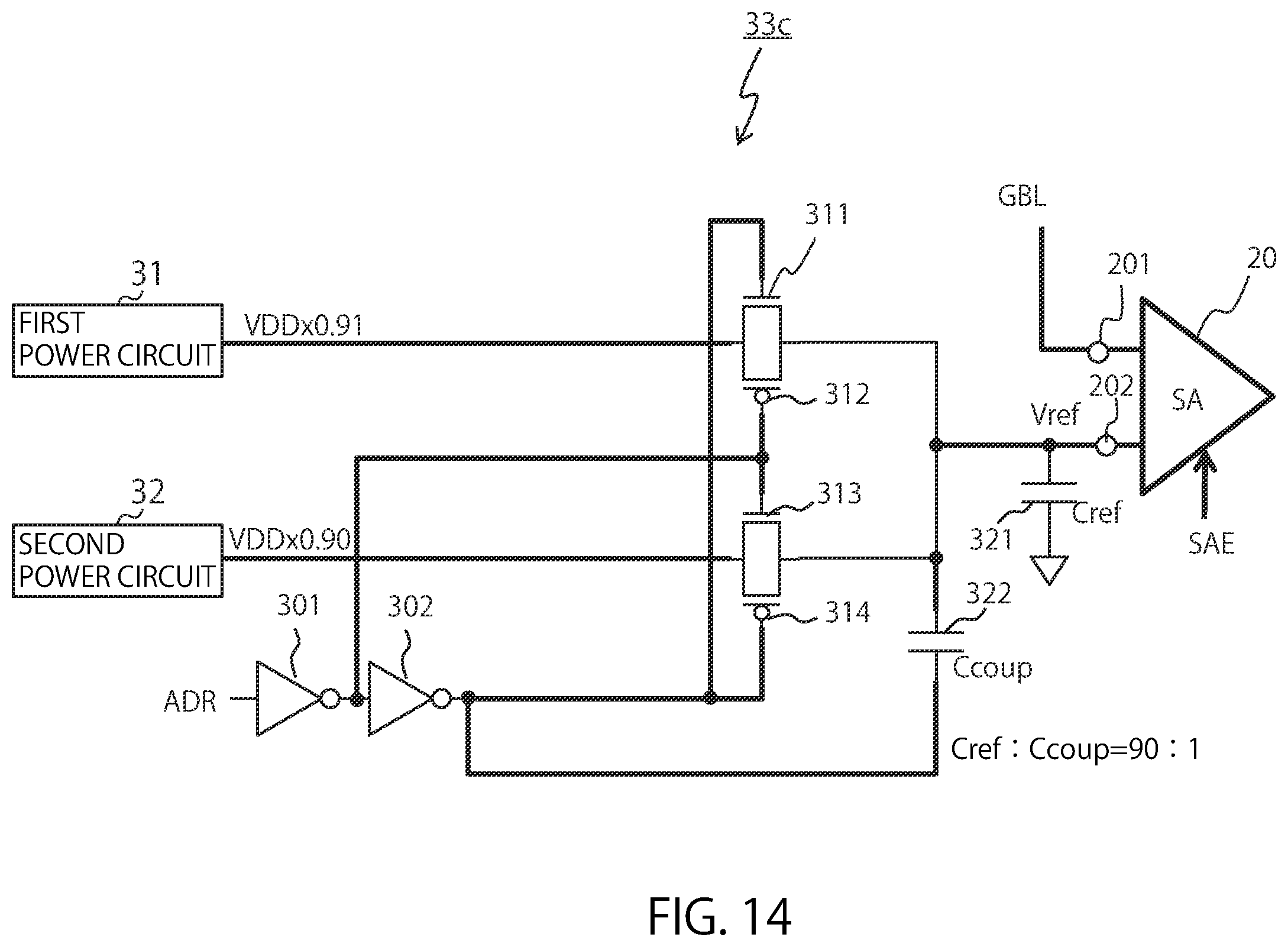 Patent US12367912 Figure 14 – Semiconductor storage device including sense amplifier that senses data from multiple memory circuits
