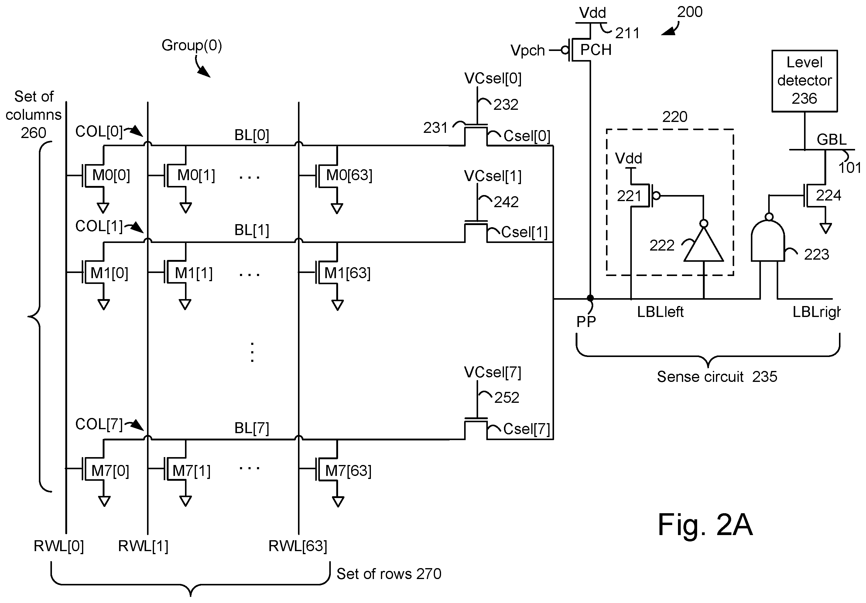 Patent US12367914 Figure 2 – Circuit topology for high performance memory with secondary pre-charge transistor