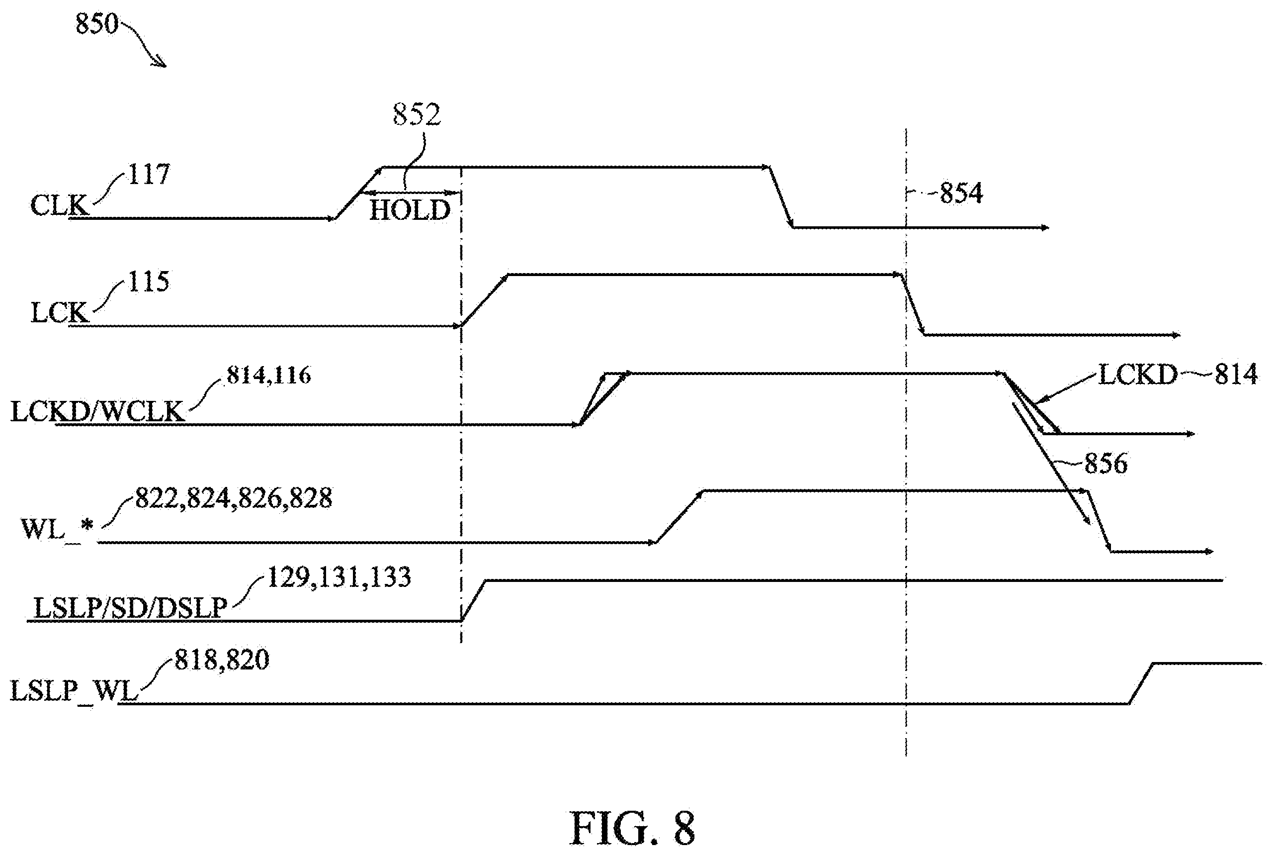 Patent US12367917 Figure 8 – Systems and methods for controlling power assertion in a memory device