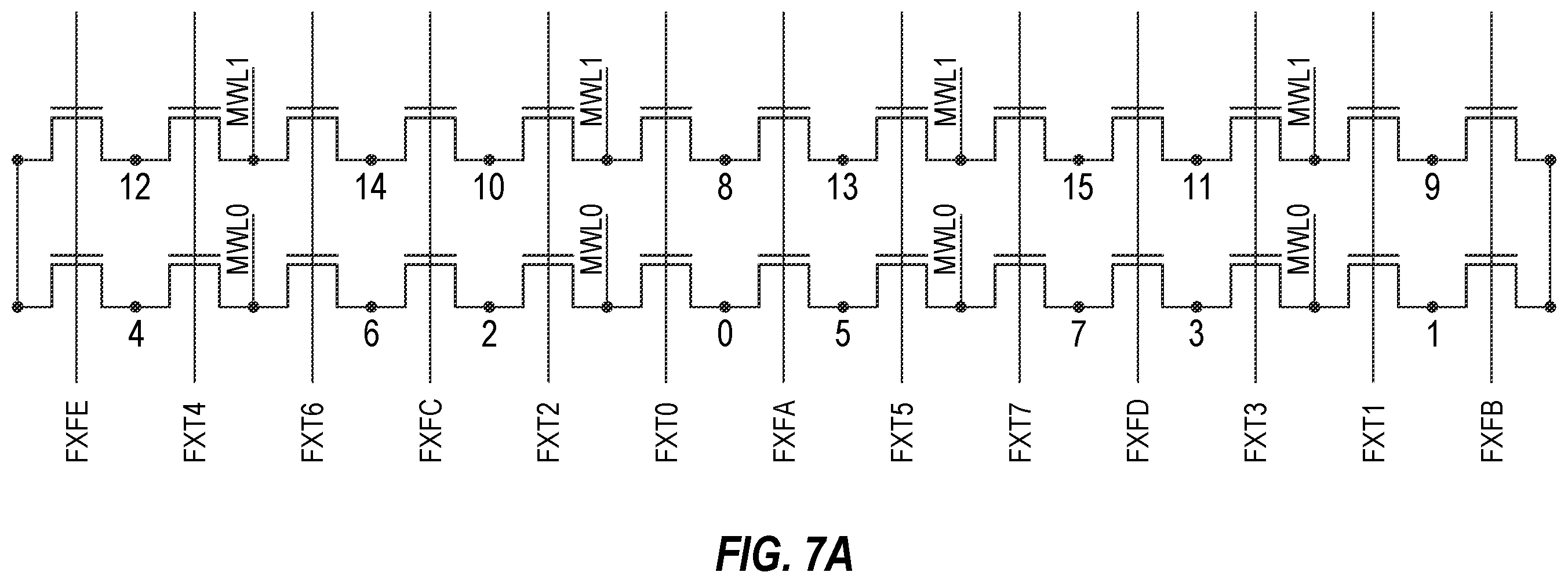 Patent US12367919 Figure 7 – Word line driver circuitry including shared driver gates, and associated methods, devices, and systems