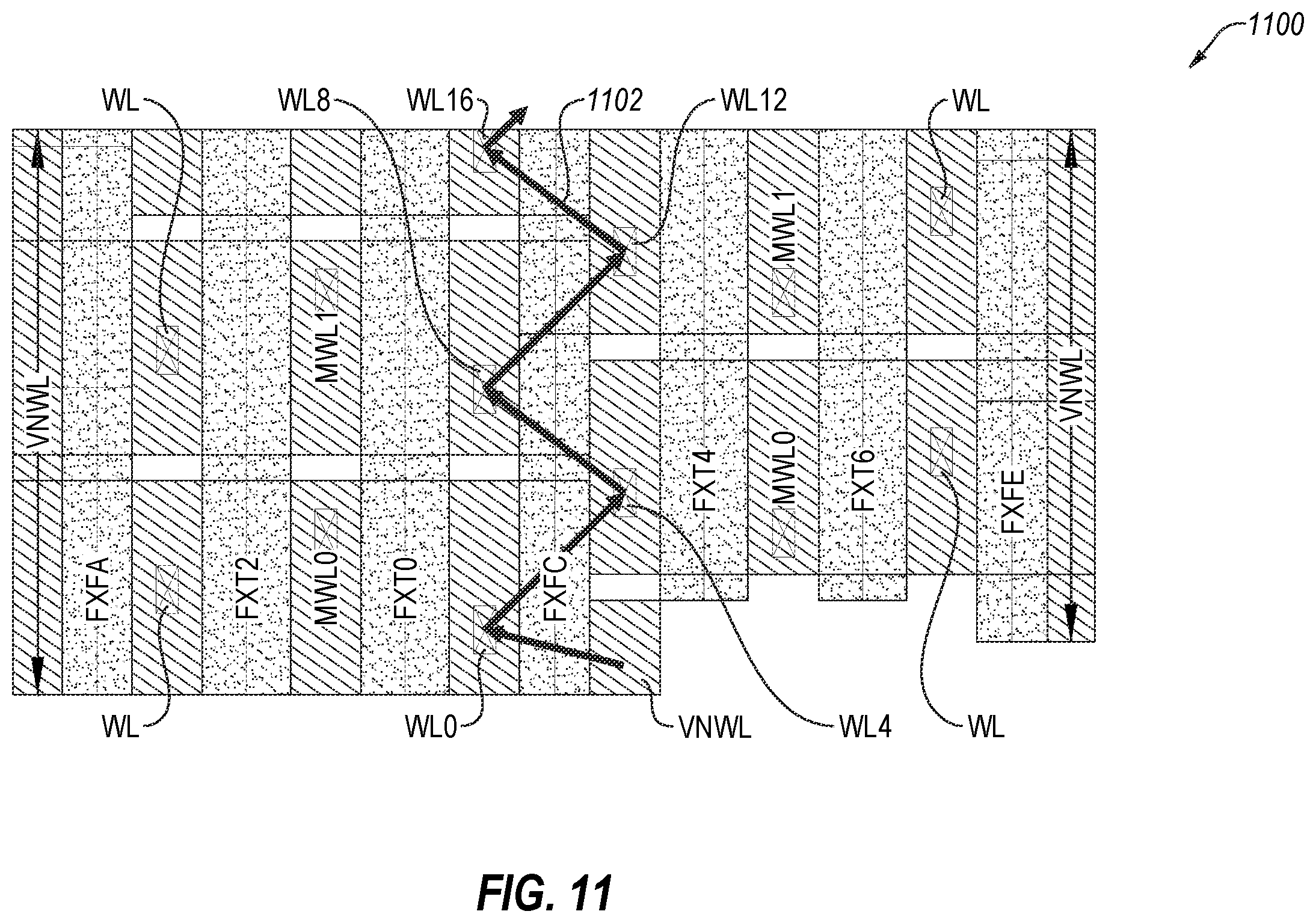 Patent US12367919 Figure 13 – Word line driver circuitry including shared driver gates, and associated methods, devices, and systems