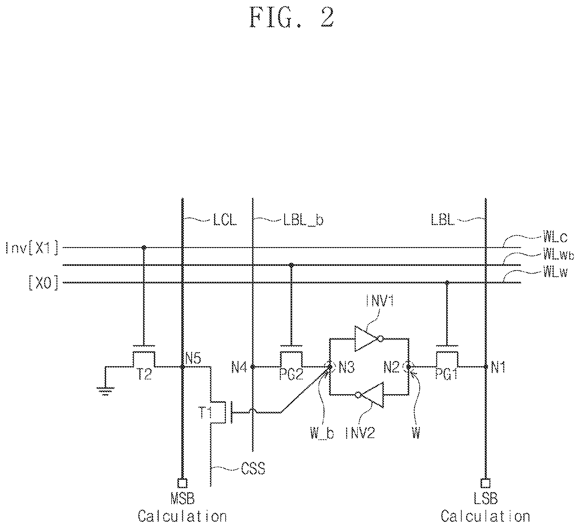 Patent US12367920 Figure 2 – SRAM cell configured to perform multiply-accumulate (MAC) operation on multi-bit data based on charge sharing and method of operating the same