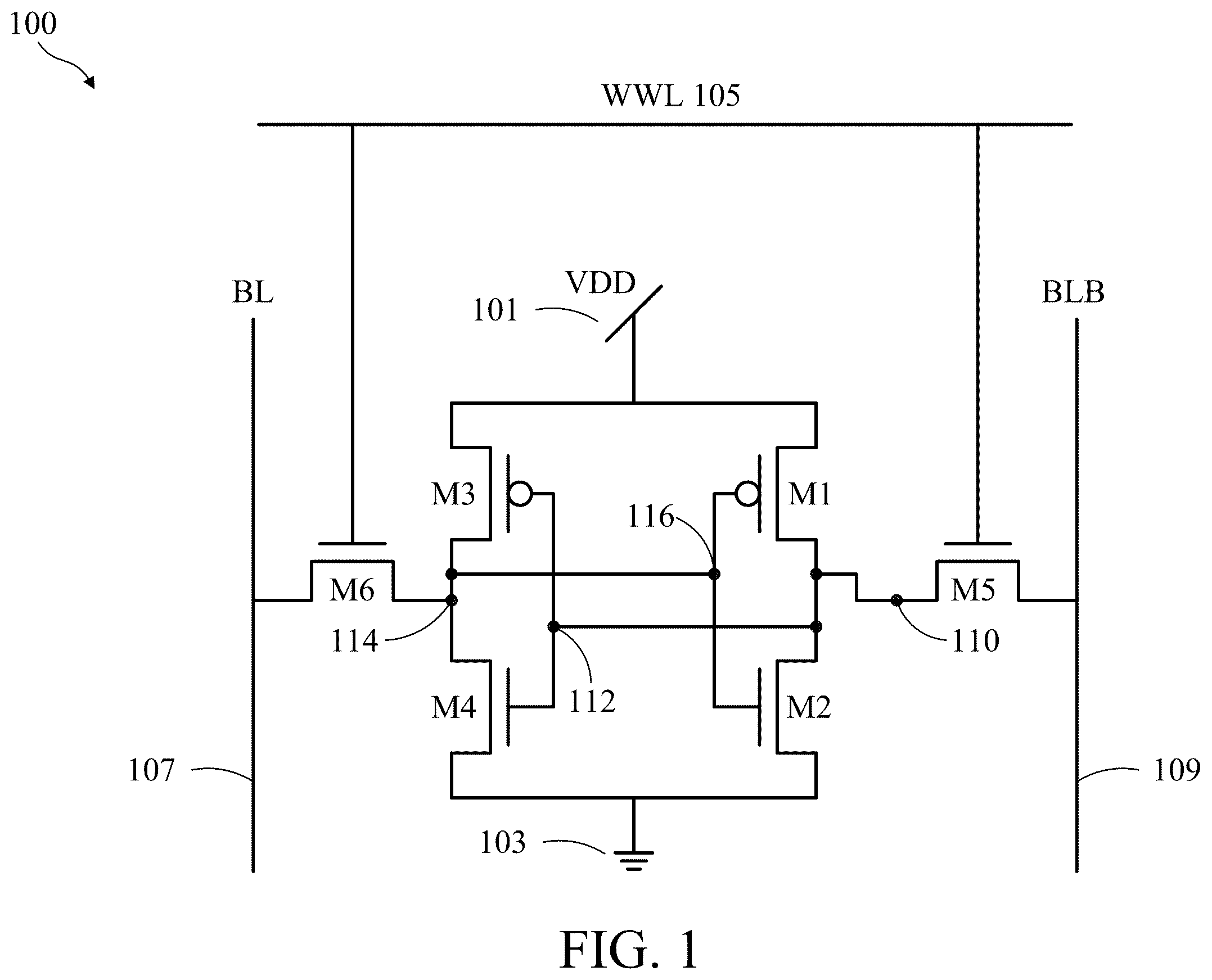 Patent US12367924 Figure 1 – SRAM design with four-poly-pitch