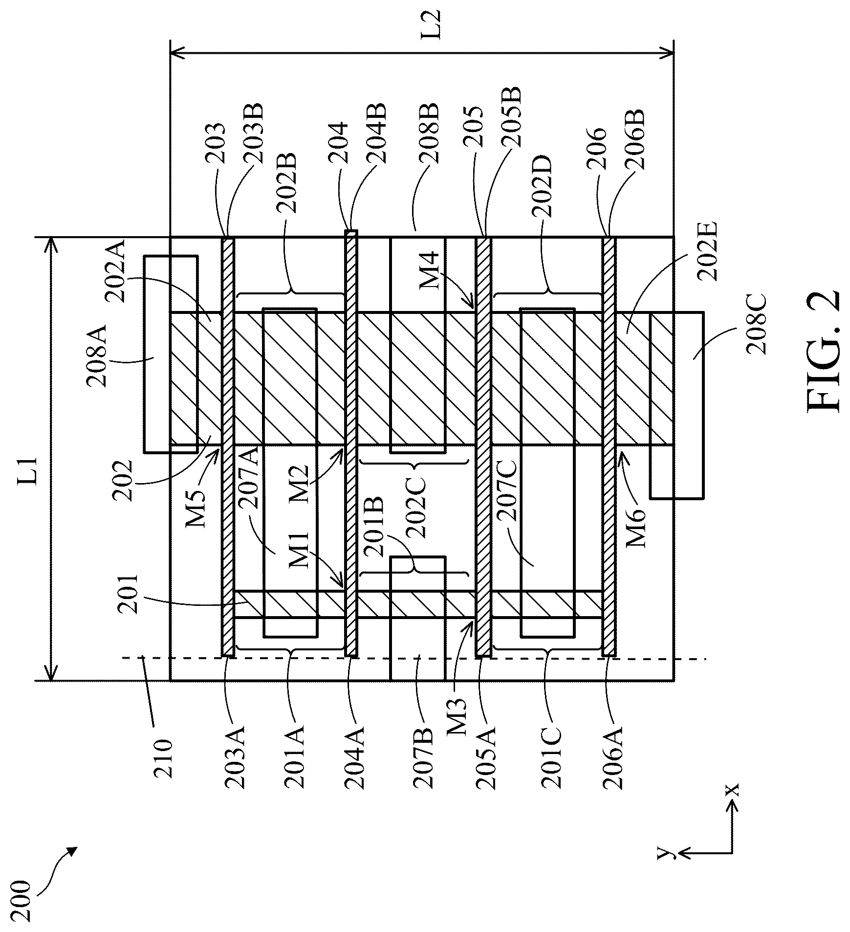 Patent US12367924 Figure 2 – SRAM design with four-poly-pitch