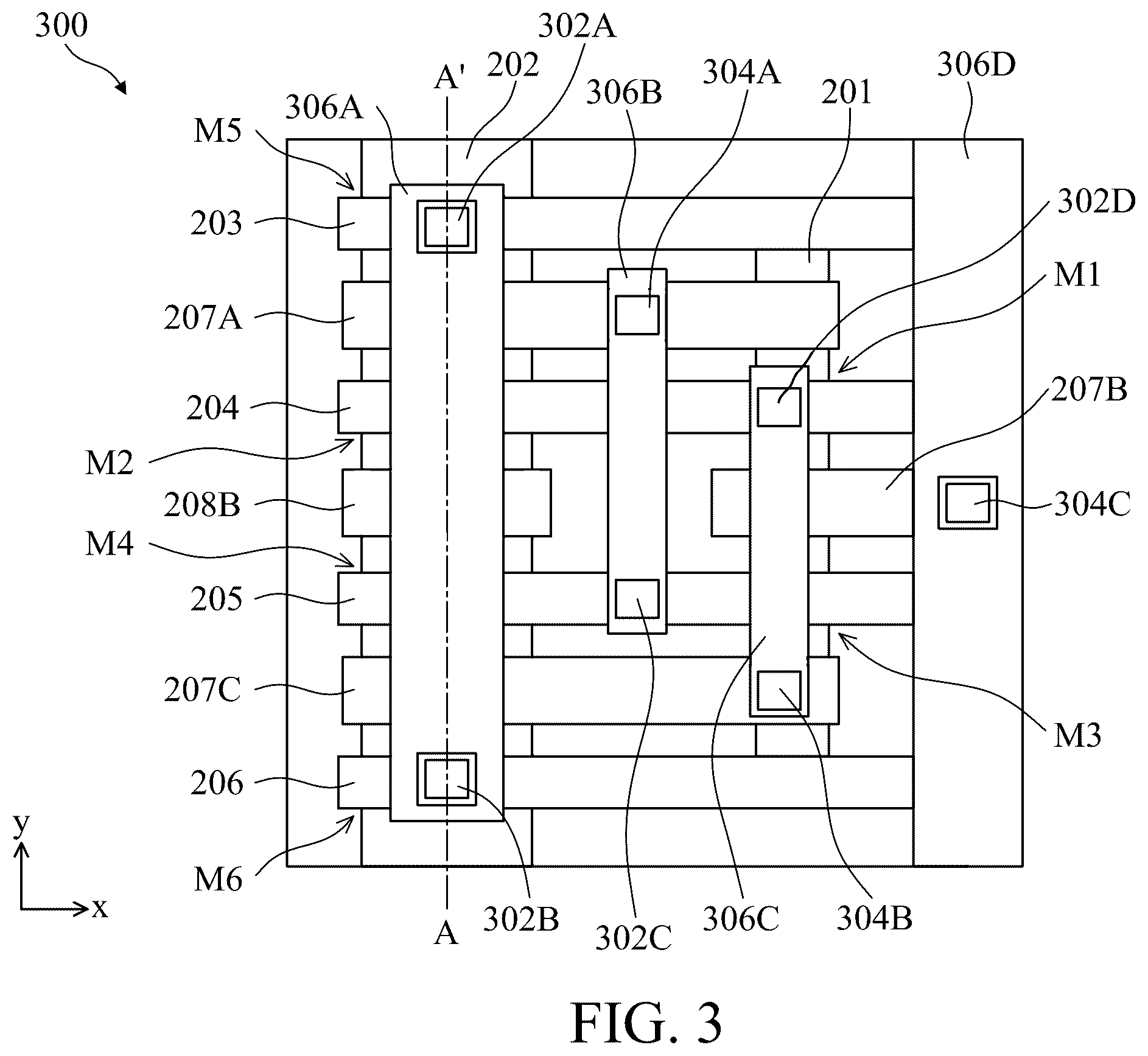 Patent US12367924 Figure 3 – SRAM design with four-poly-pitch
