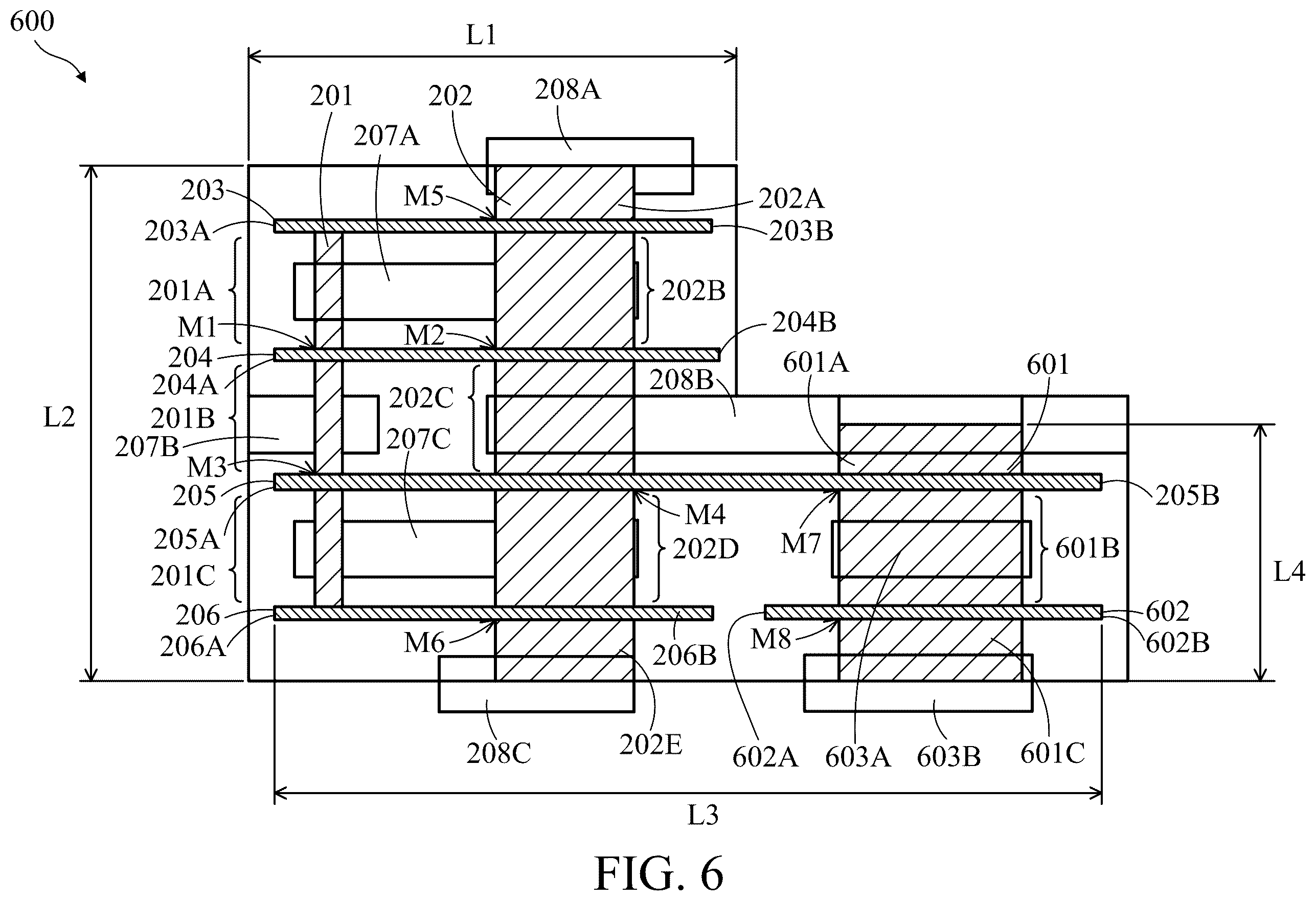 Patent US12367924 Figure 6 – SRAM design with four-poly-pitch