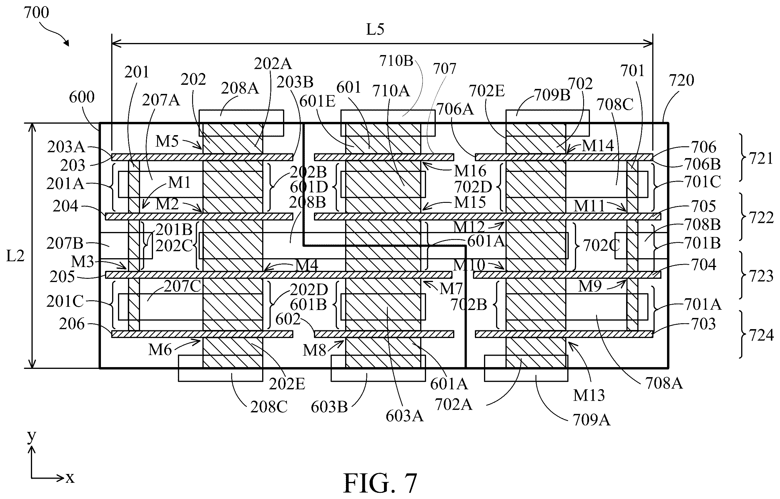 Patent US12367924 Figure 7 – SRAM design with four-poly-pitch