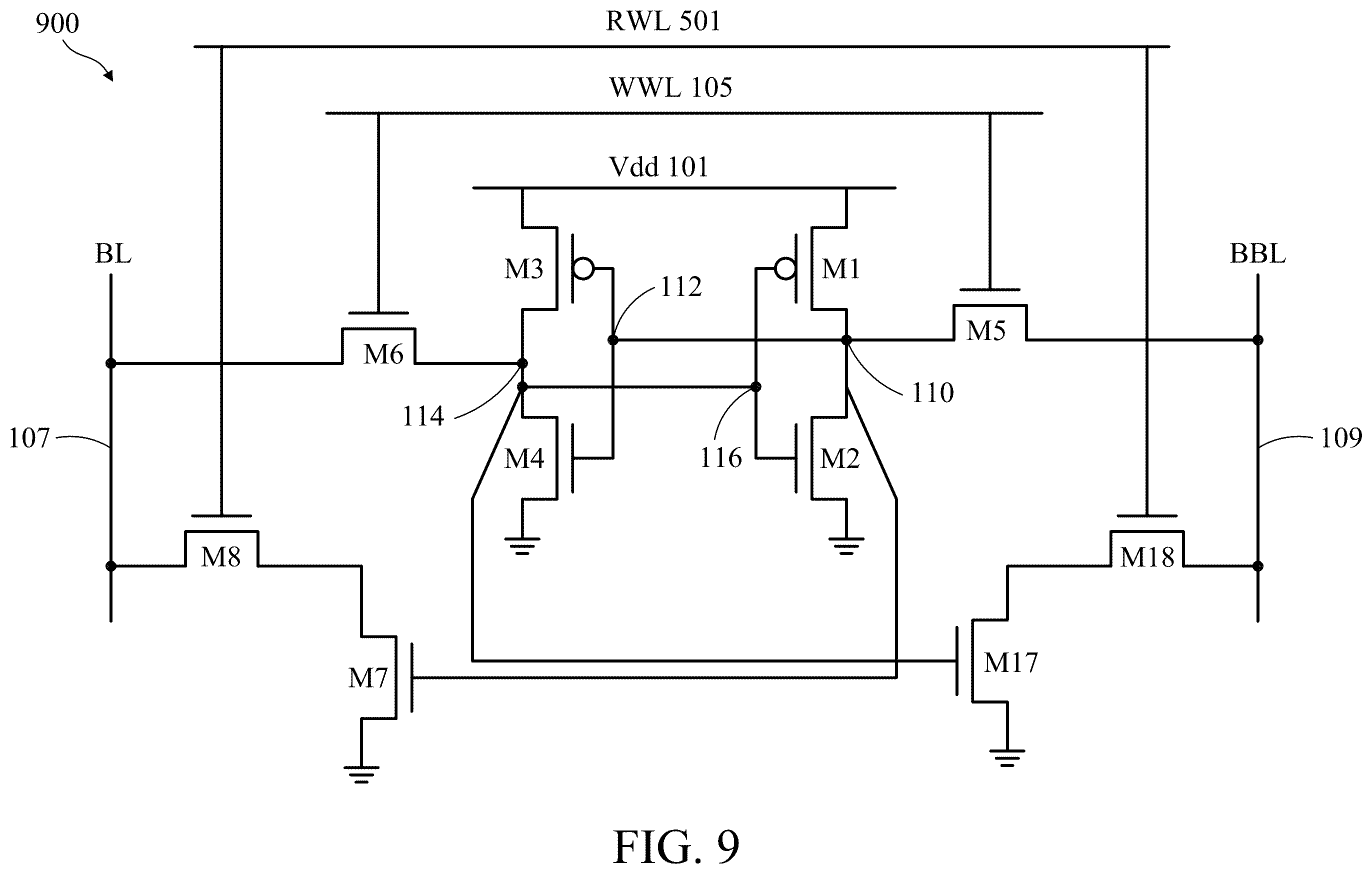 Patent US12367924 Figure 9 – SRAM design with four-poly-pitch