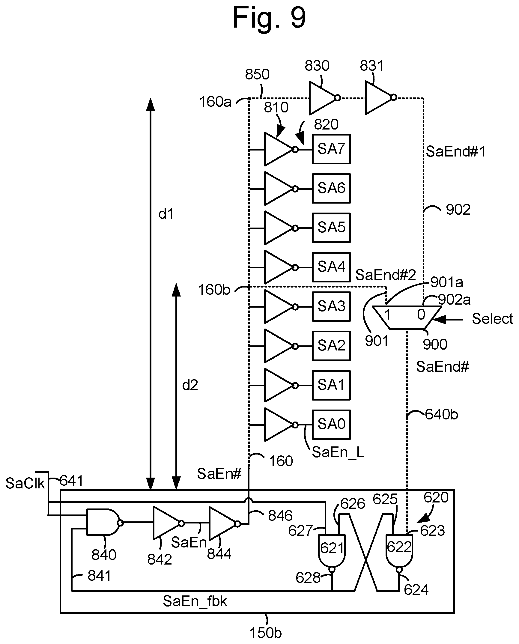 Patent US12367926 Figure 9 – Apparatus and method to optimize sense-amp enable pulse-width in SRAM arrays