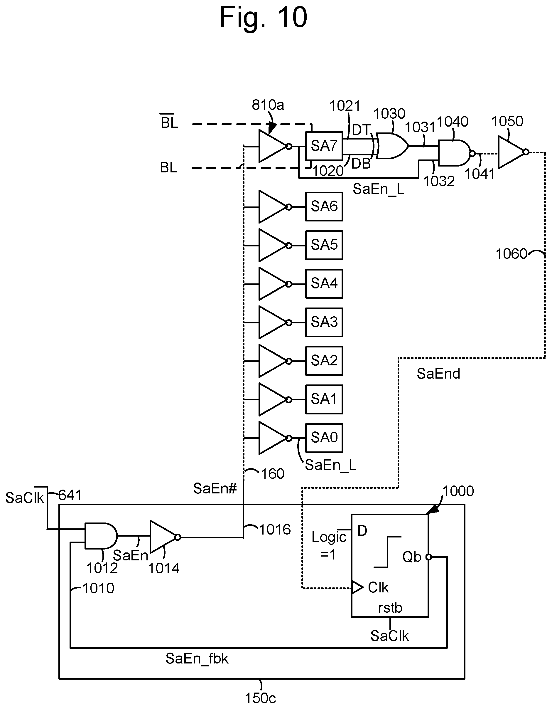 Patent US12367926 Figure 10 – Apparatus and method to optimize sense-amp enable pulse-width in SRAM arrays