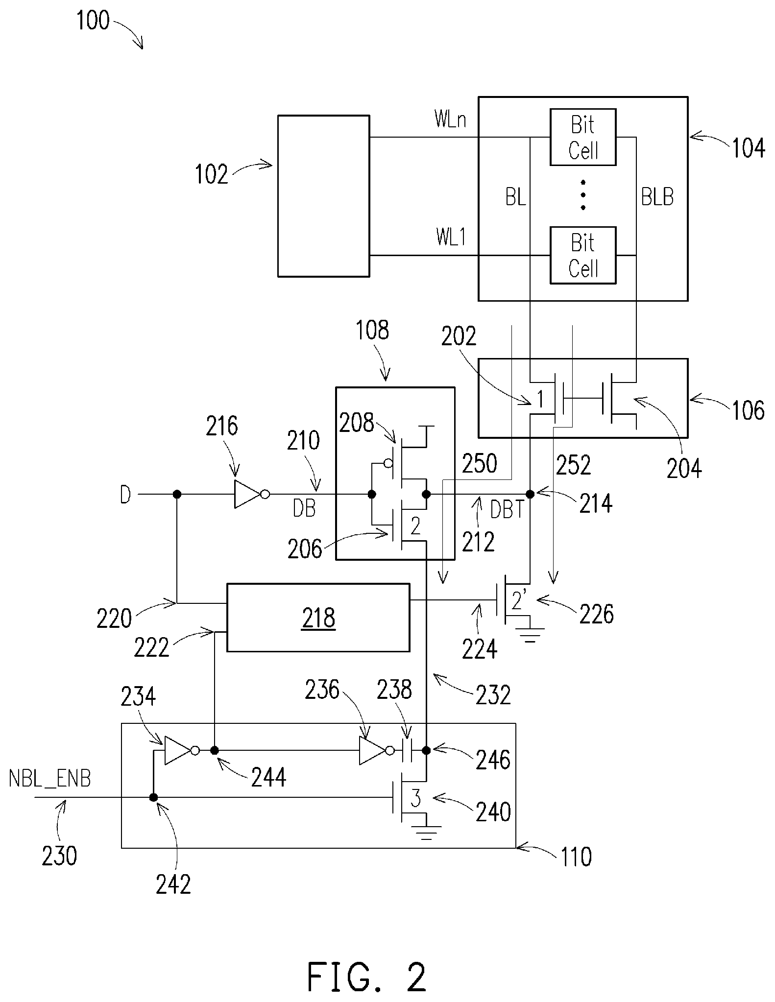 Patent US12367929 Figure 2 – Memory device having a negative voltage circuit
