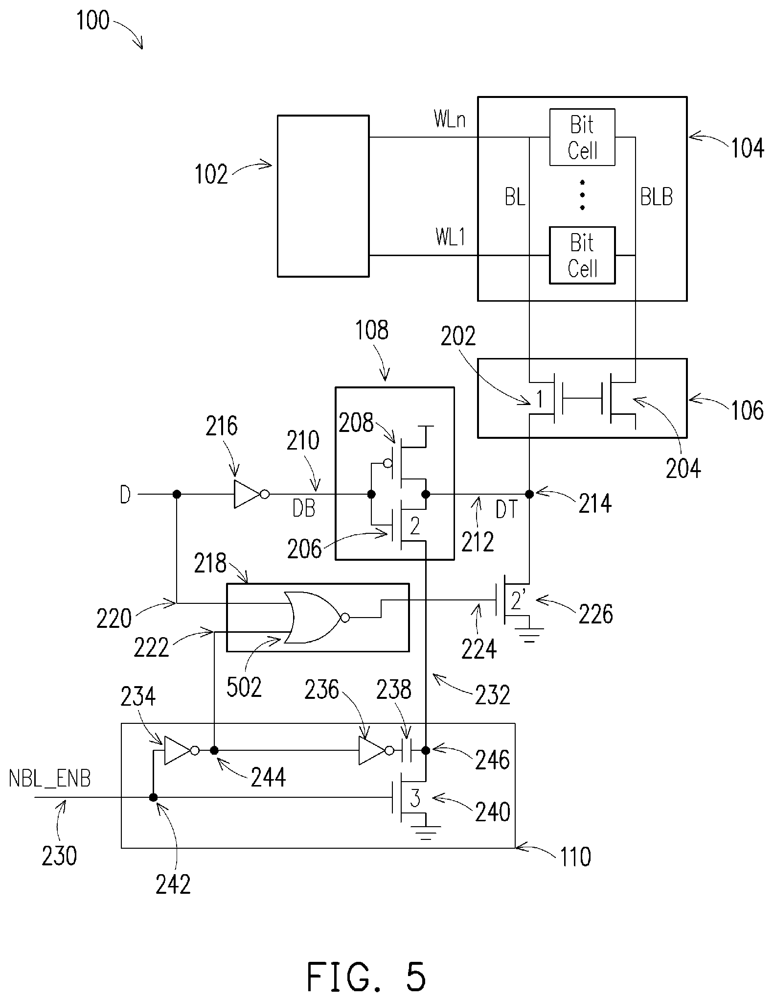 Patent US12367929 Figure 5 – Memory device having a negative voltage circuit