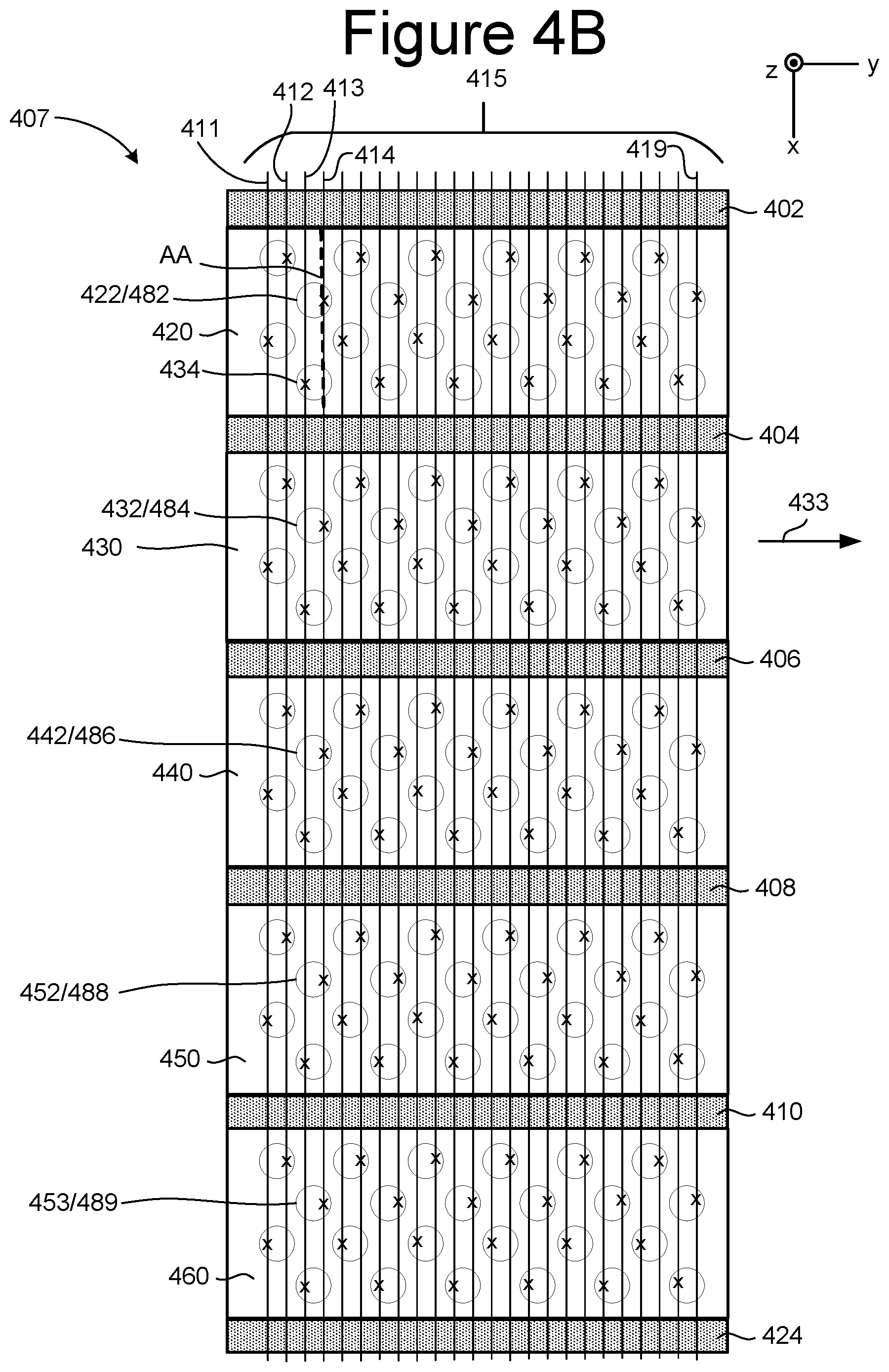 Patent US12367931 Figure 8 – Stacked column floorplan for NAND