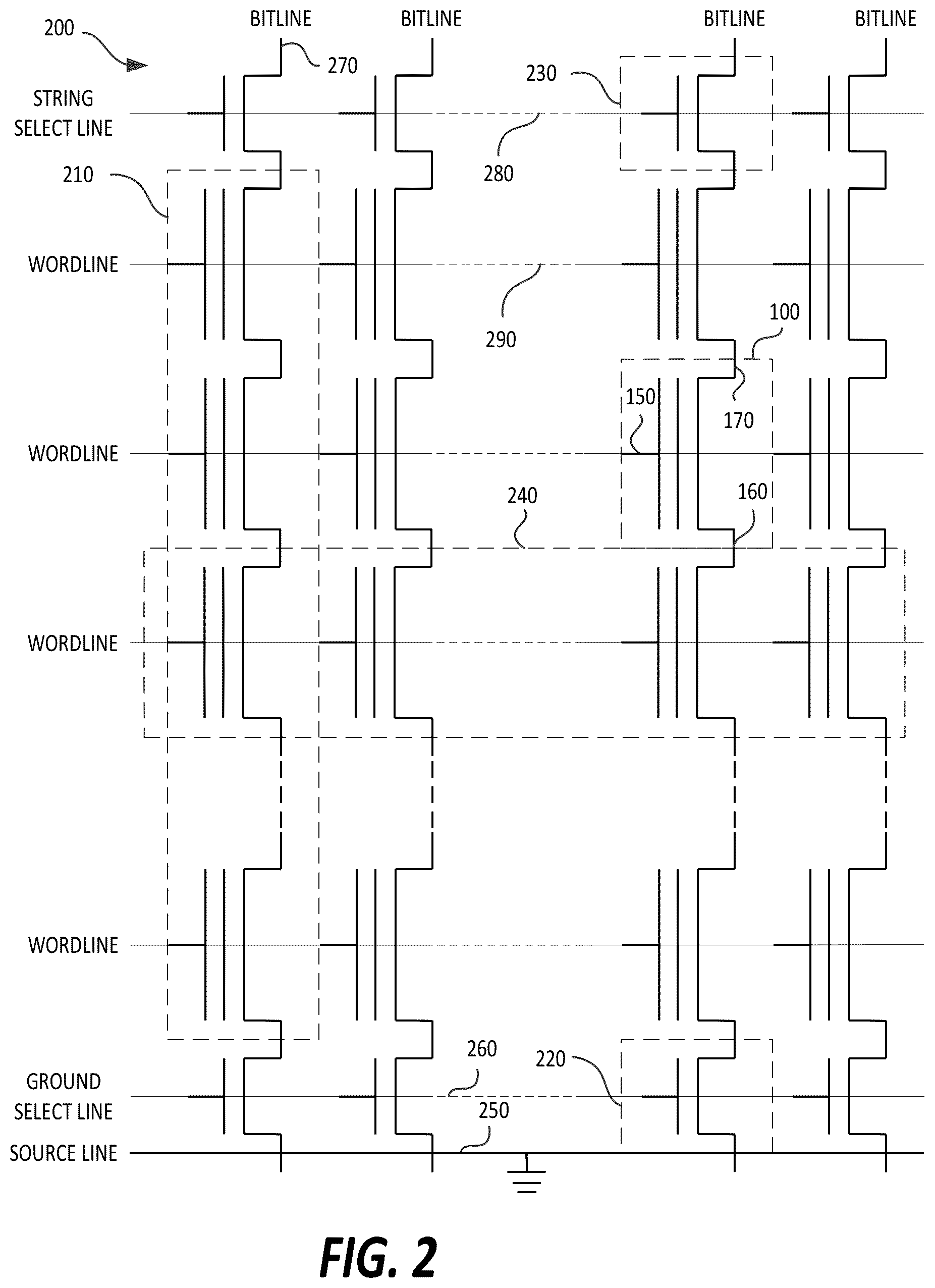 Patent US12367936 Figure 2 – Page buffer circuit with bit line select transistor