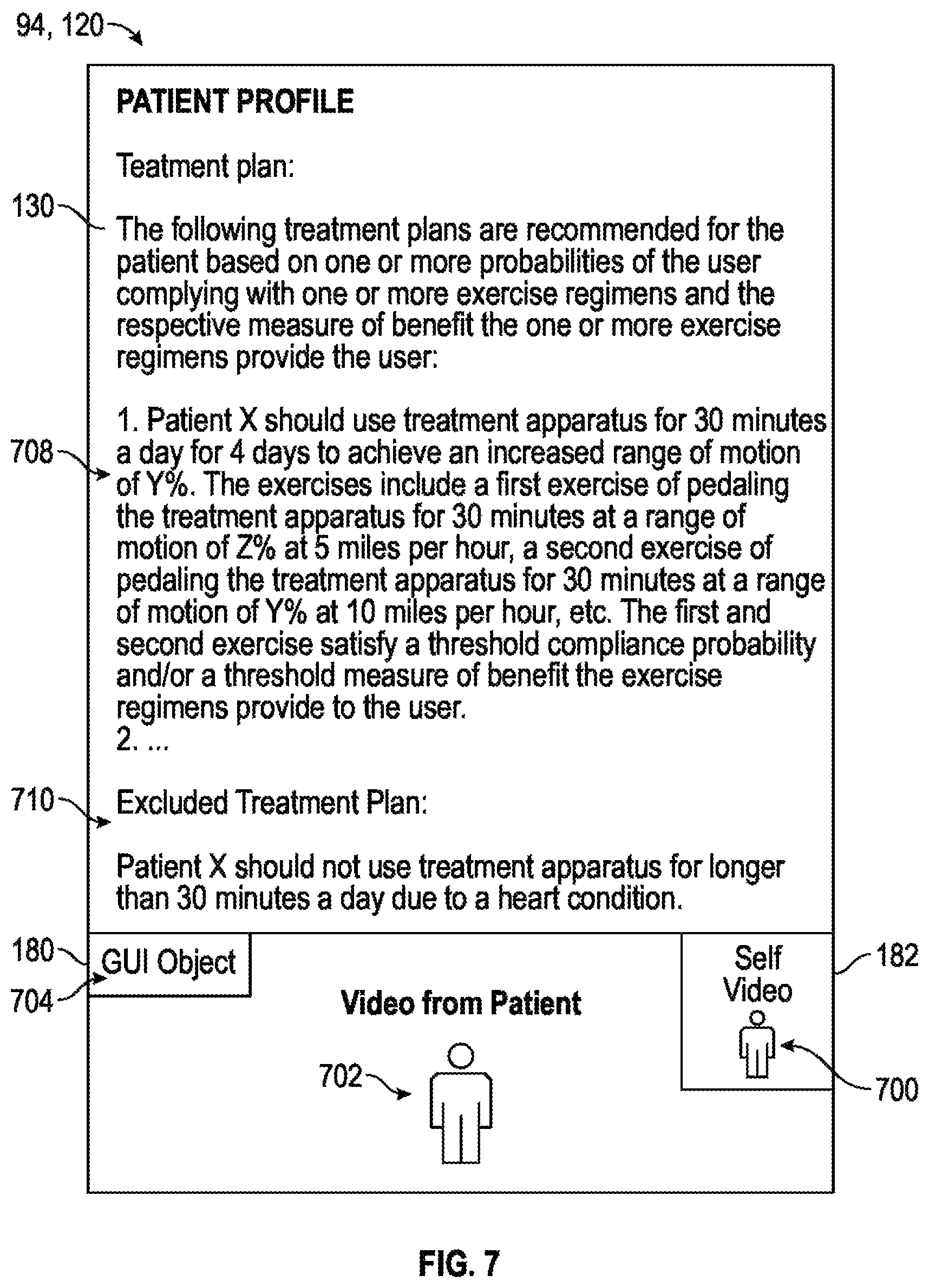 Patent US12367960 Figure 7 – System and method for using AI ML and telemedicine to perform bariatric rehabilitation via an electromechanical machine