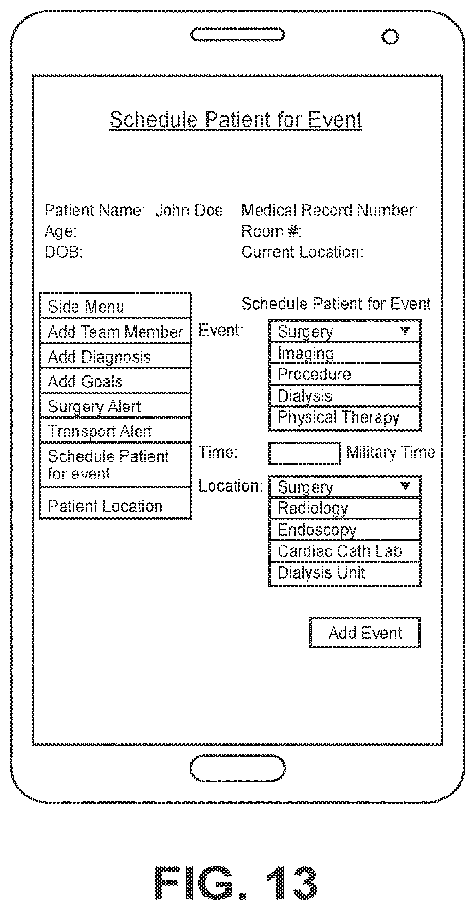 Patent US12367977 Figure 13 – Software application for patient care and related device, system, and method