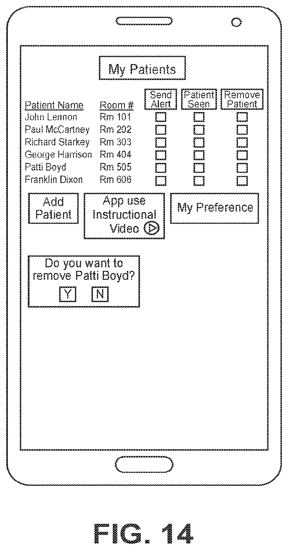 Patent US12367977 Figure 14 – Software application for patient care and related device, system, and method