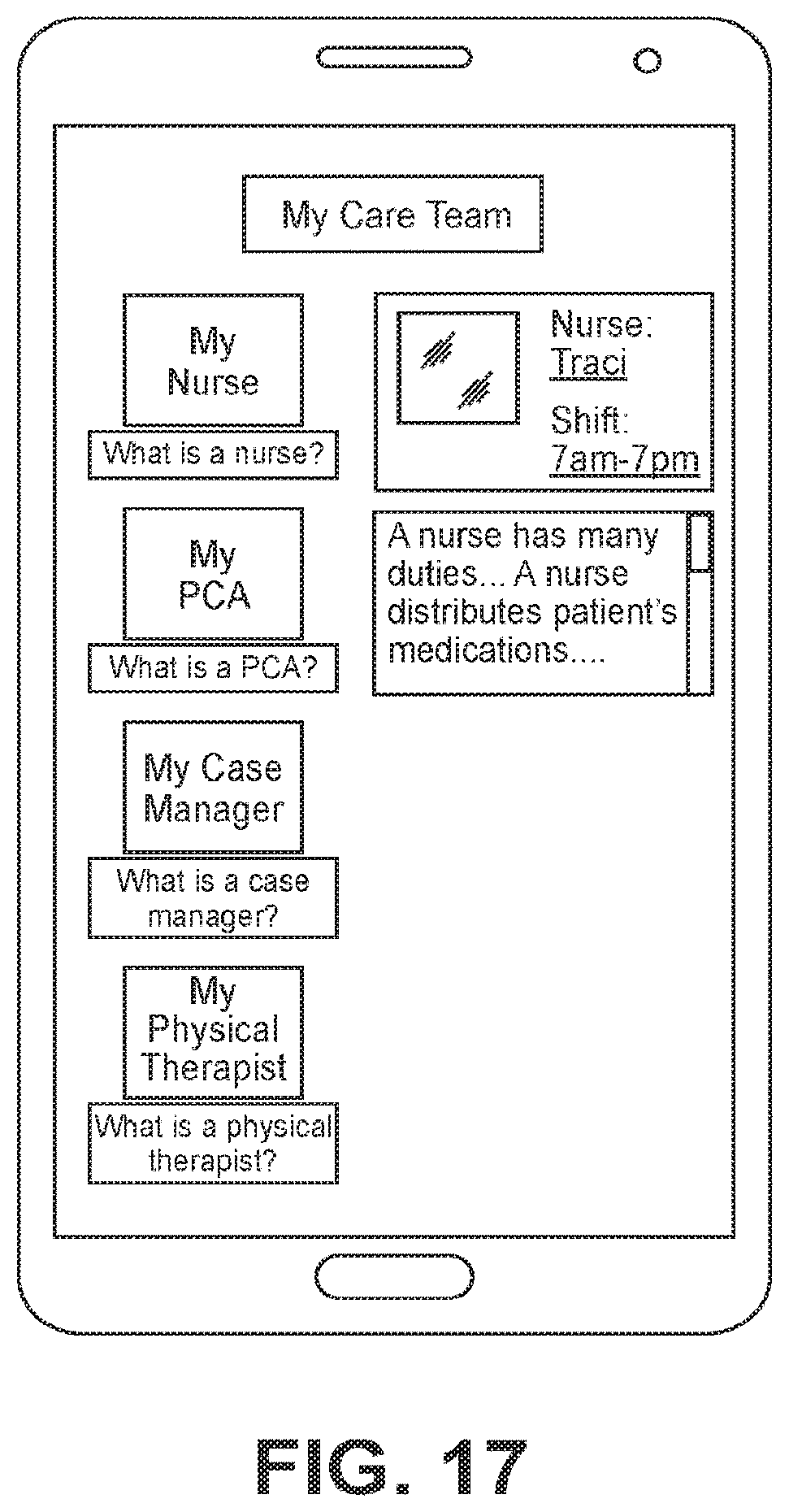 Patent US12367977 Figure 17 – Software application for patient care and related device, system, and method