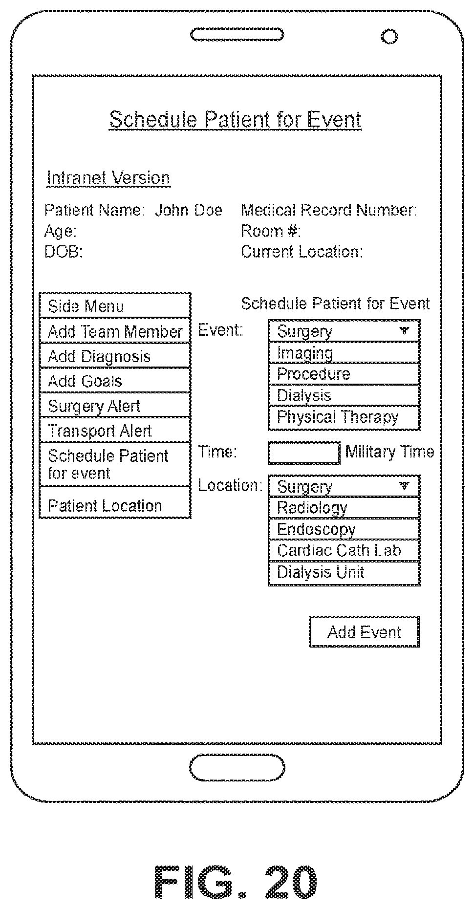Patent US12367977 Figure 20 – Software application for patient care and related device, system, and method