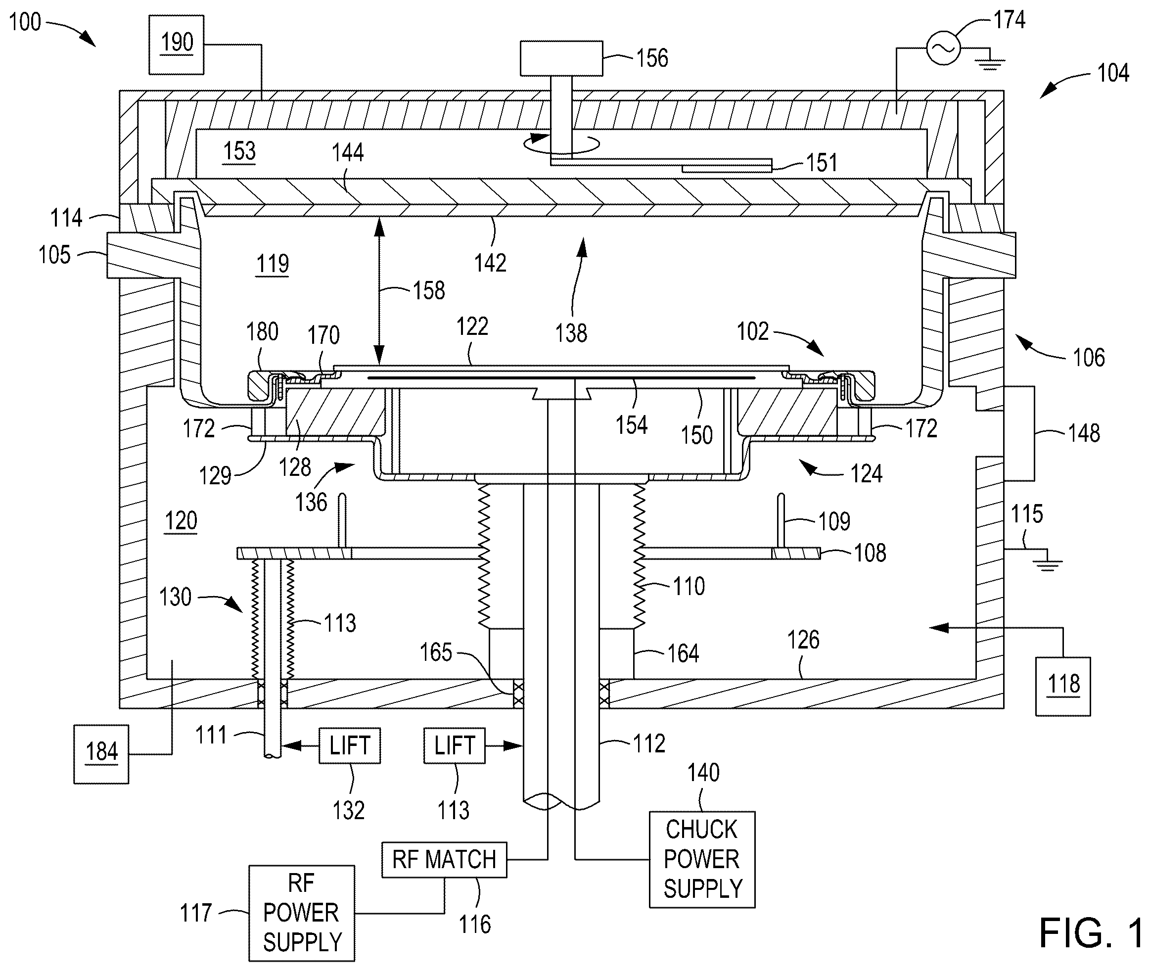 Patent US12368028 Figure 1 – Apparatus for improved high pressure plasma processing