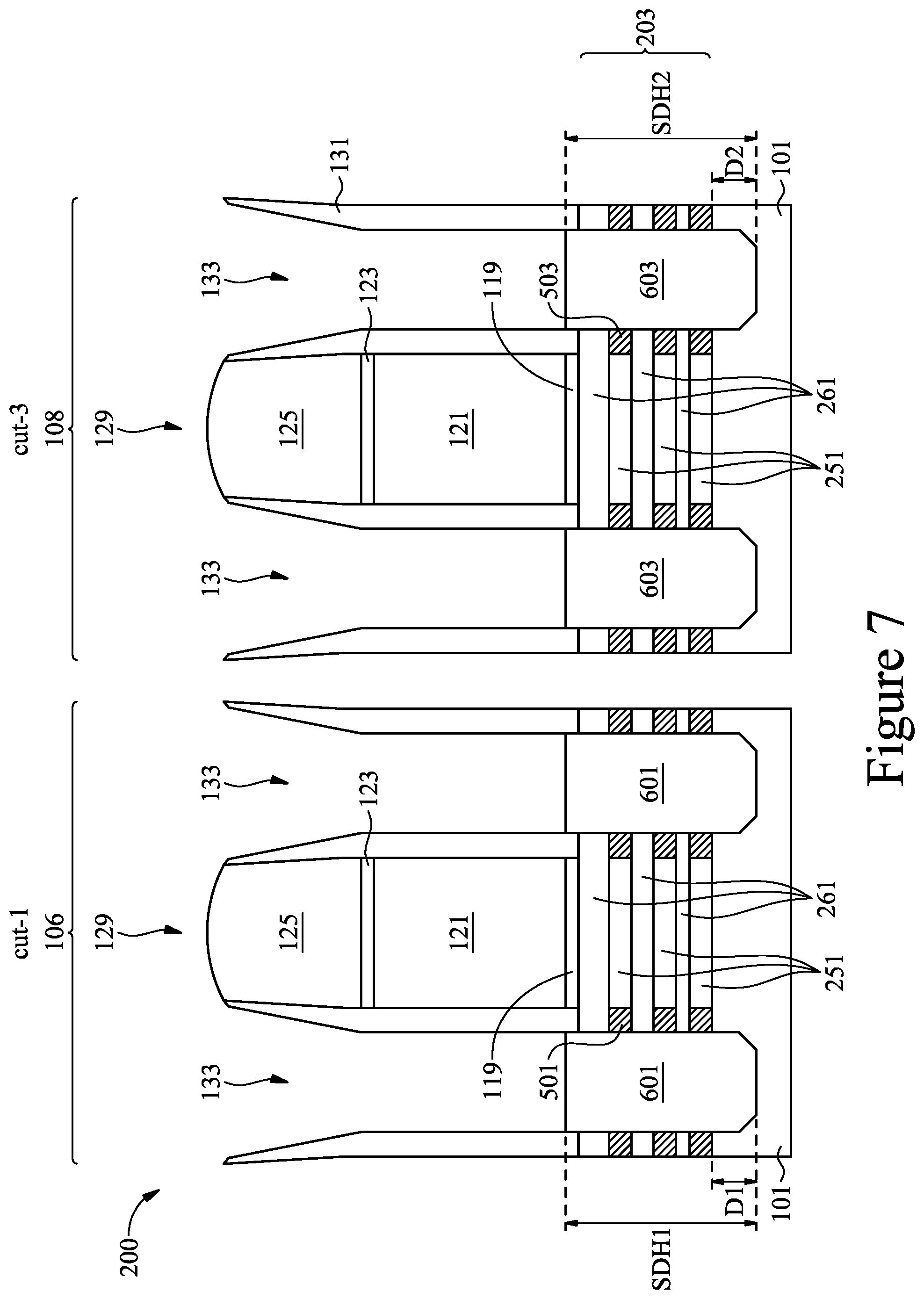 Patent US12368060 Figure 7 – Semiconductor devices and methods of manufacturing